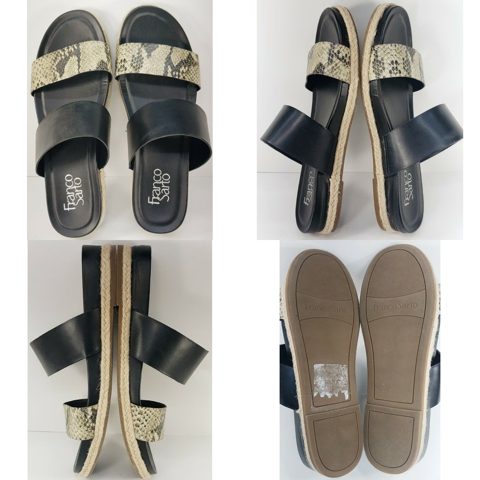 Franco Sarto Franco Sarto Babs Snakeskin Slides Sandals Black Size 8.5 Espadrille Flats Womens Shoes Size US 9 / IT 39 - 8 Thumbnail