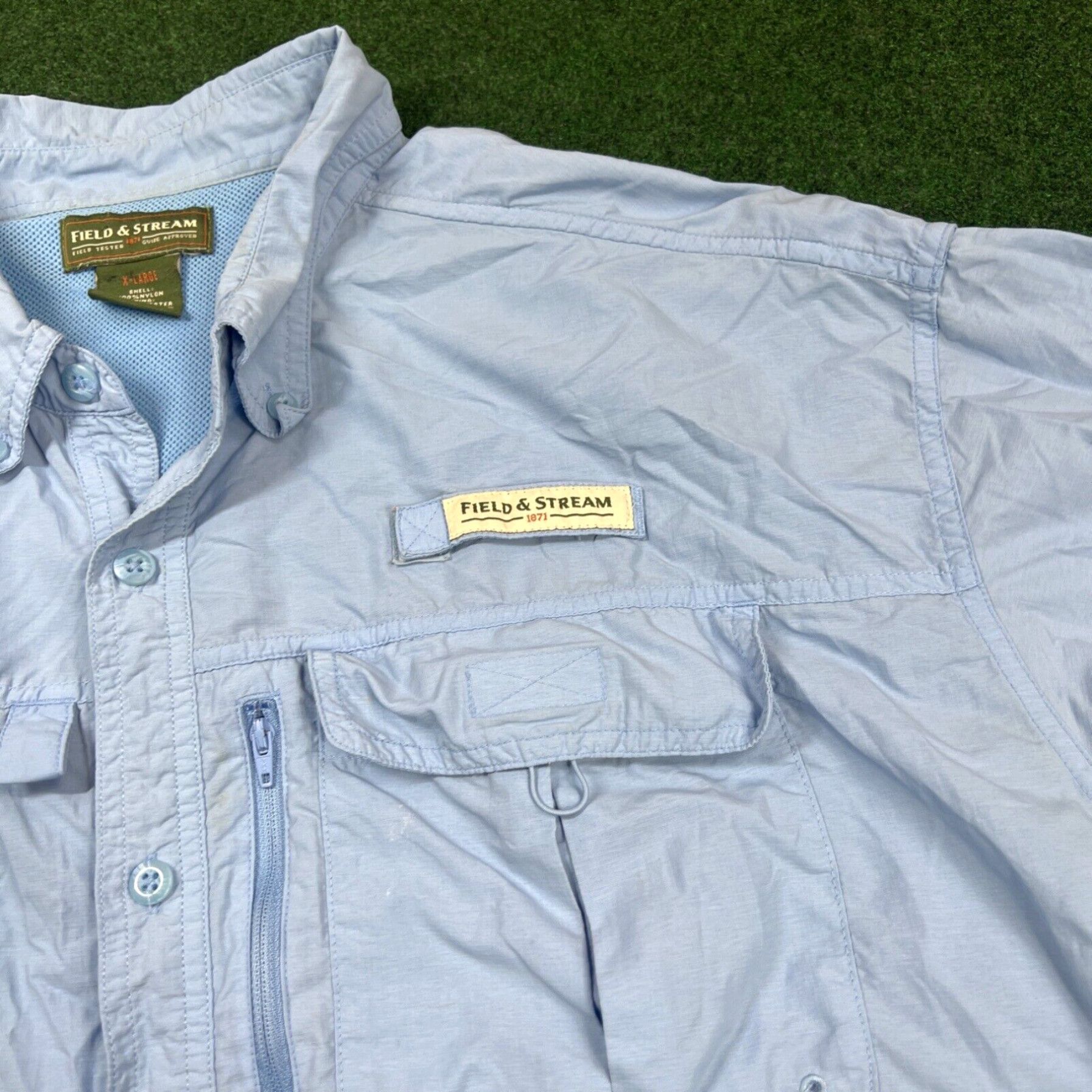Vintage Field and Stream Shirt Mens Sz XL Blue Check Short Sleeve Fishing Outdoor Casual Size US XL / EU 56 / 4 - 3 Thumbnail