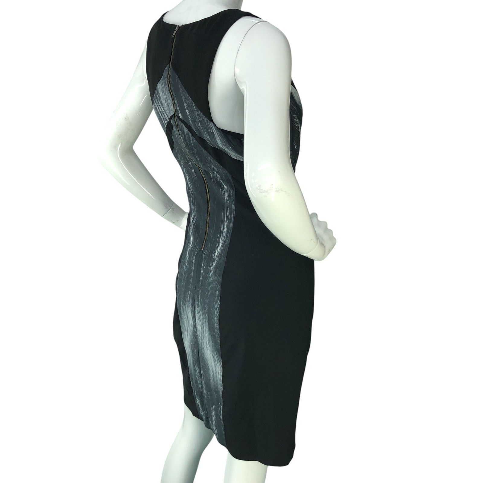 Helmut Lang Helmut Lang Size 4 Dress Vertebrae Print Silk Sheath V Neck Size S / US 4 / IT 40 - 8 Thumbnail