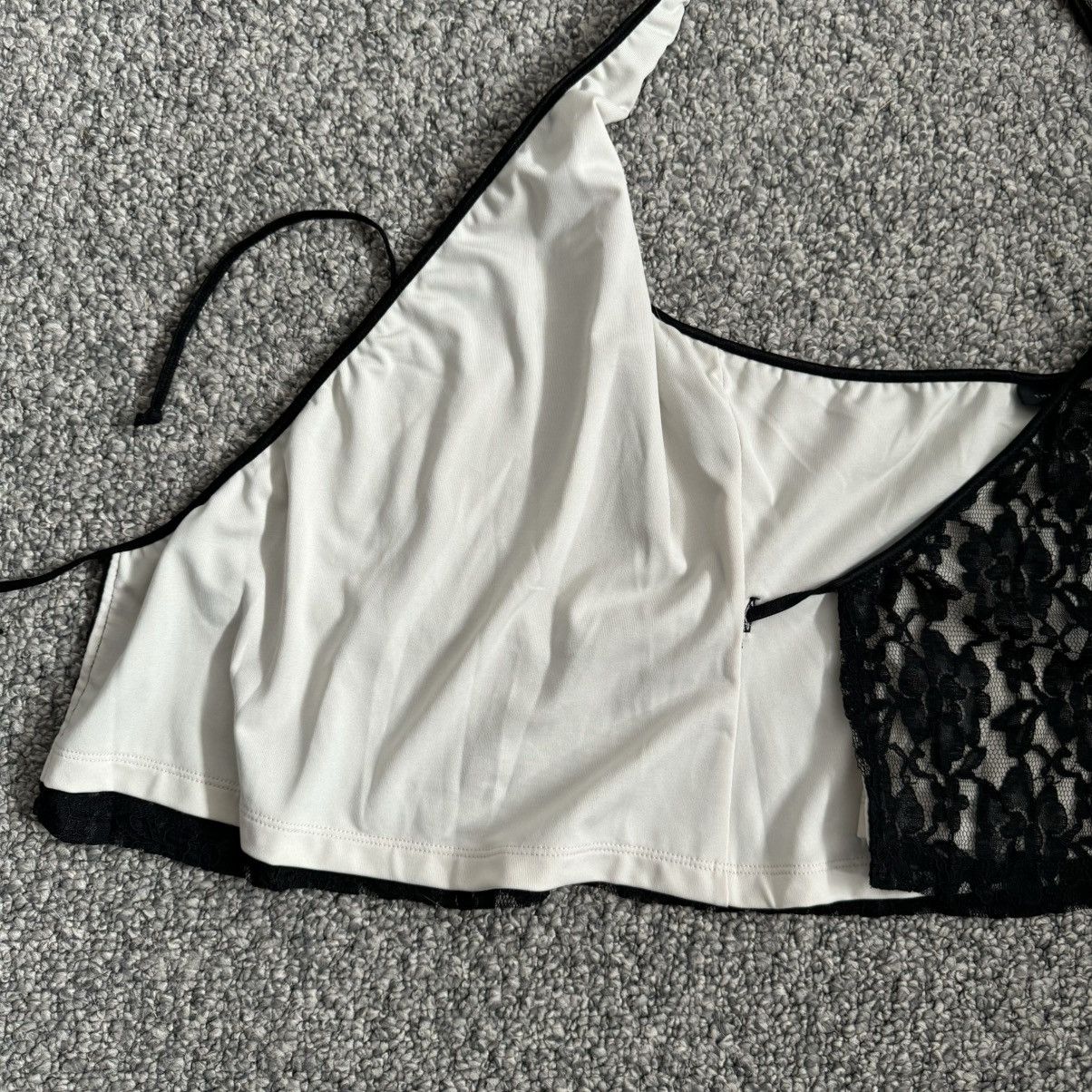 Other THE LIMITED Vintage Y2K Black White Floral Lace Halter Top Size M / US 6-8 / IT 42-44 - 6 Thumbnail