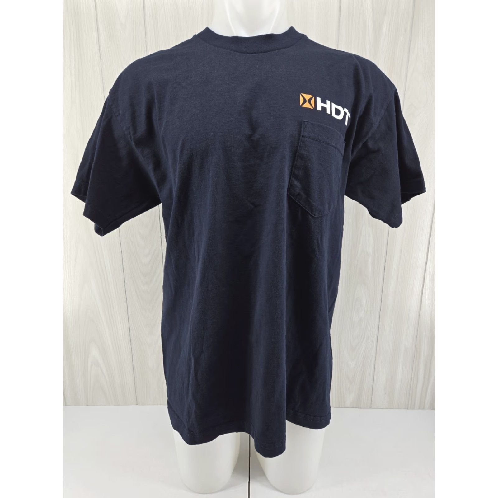 Vintage HDT Global Pocket T Shirt XL Blue Mens Short Sleeve Cotton Pockets 22.5 Shoulder to Shoulder 30.5 Down Back Size US XL / EU 56 / 4 - 2 Thumbnail