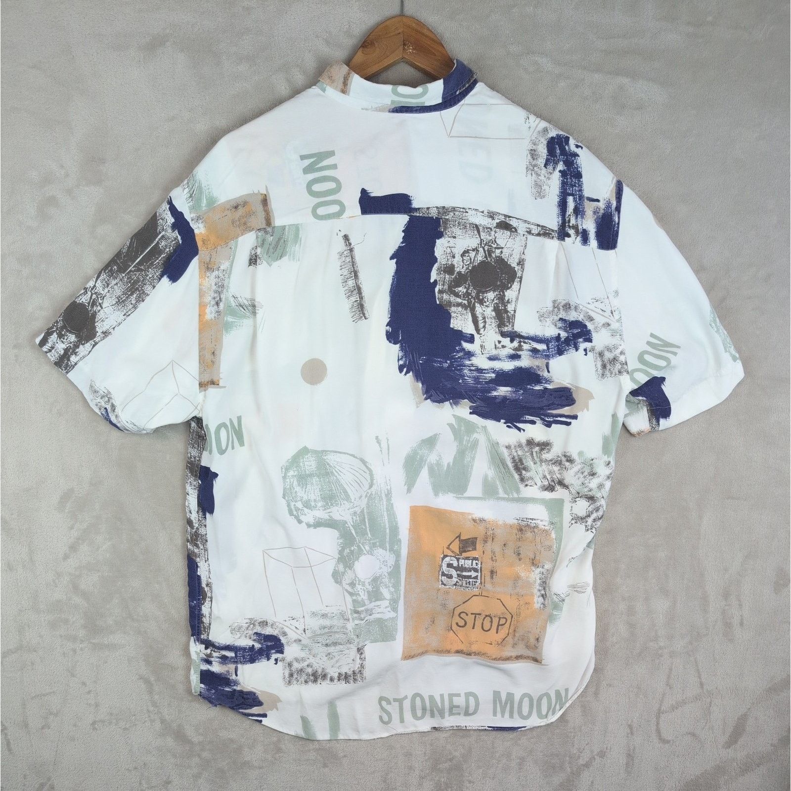 Other 90s Turbo Stoned Moon Men's L Abstract Print Shirt Size US L / EU 52-54 / 3 - 6 Thumbnail