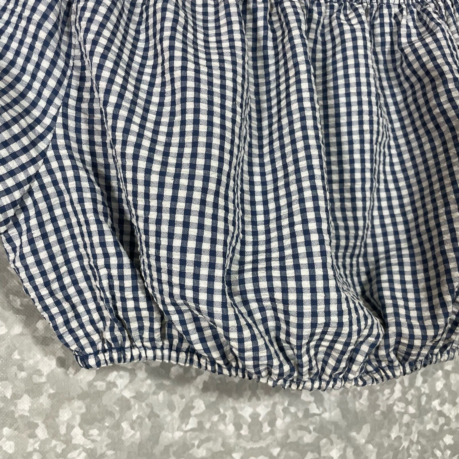 Asos Asos Gingham Crop Puff Sleeve Peasant Top - Size 2 - Retro Size XS / US 0-2 / IT 36-38 - 3 Thumbnail