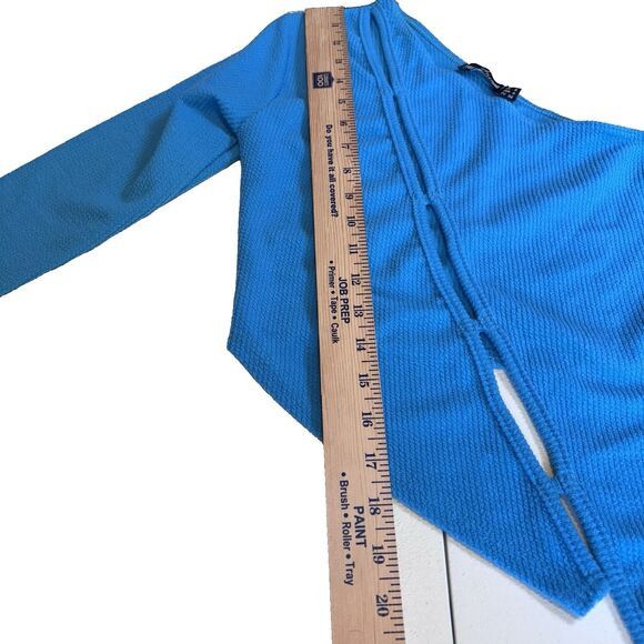 PrettyLittleThing Pretty Little Thing Blue One Shoulder Long Sleeve Top S 4 Size S / US 4 / IT 40 - 9 Thumbnail