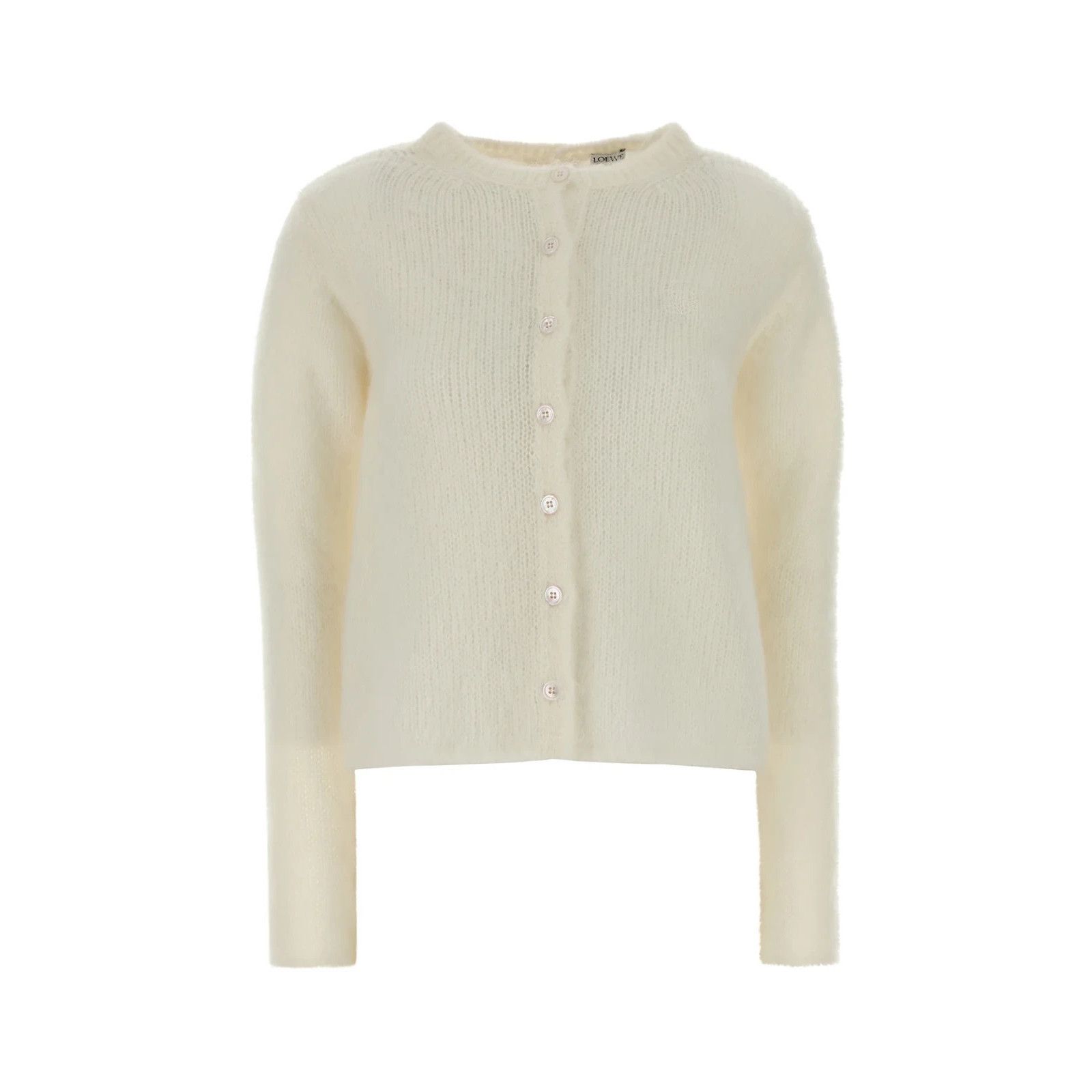 LOEWE Ivory Stretch Mohair Blend Cardigan New & Authentic (W