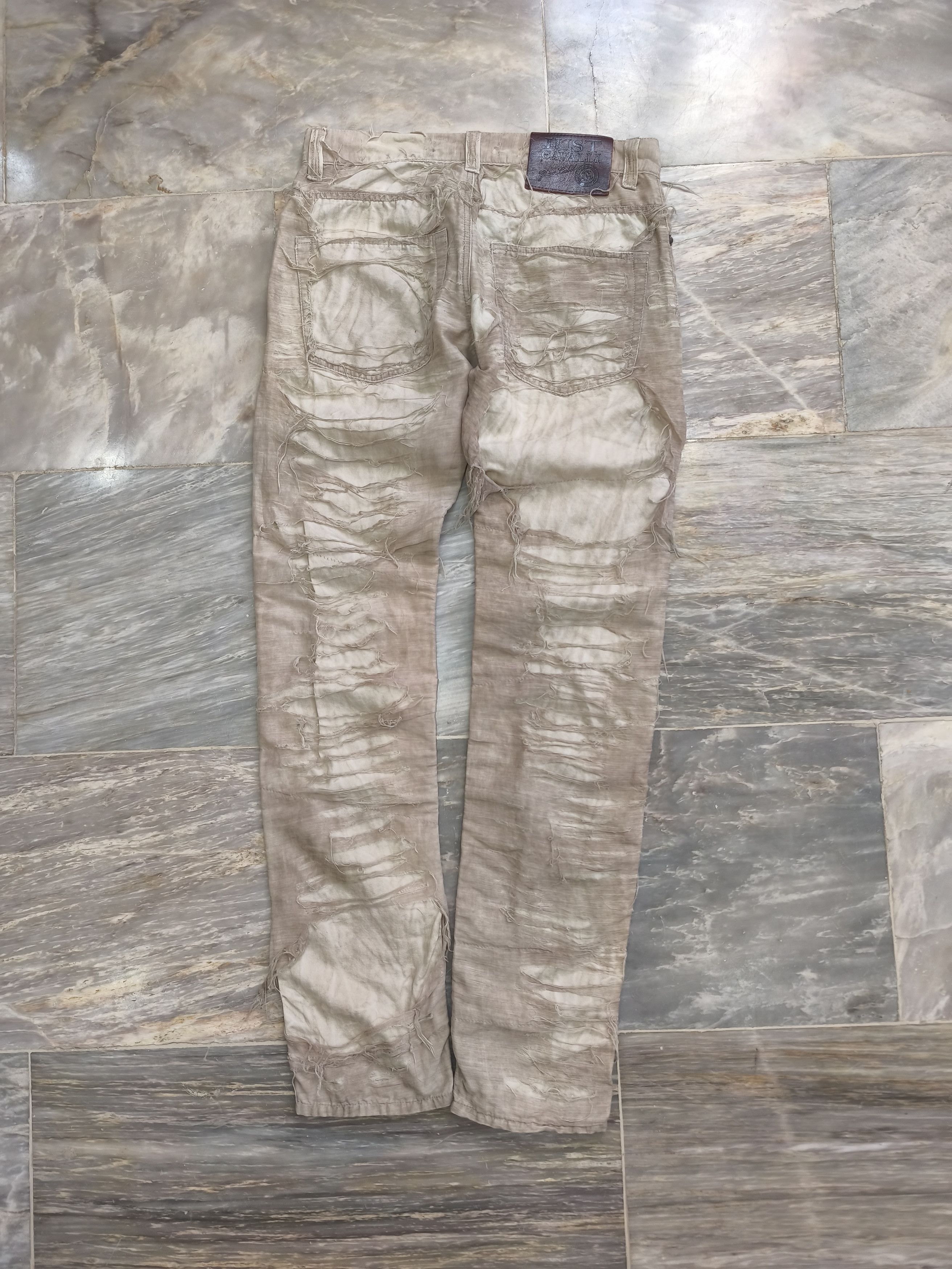 Just Cavalli JUST CAVALLI DISTRESSED DOUBLE LAYER DIE DYE JEANS 2000S Size US 31 - 6 Thumbnail