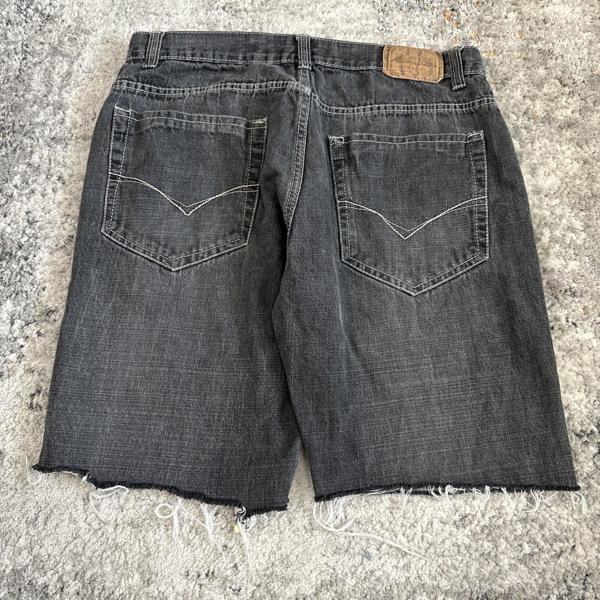 JNCO × Southpole × Vintage Vintage Y2K Baggy wide leg distressed faded black shorts Size US 36 / EU 52 - 1 Thumbnail