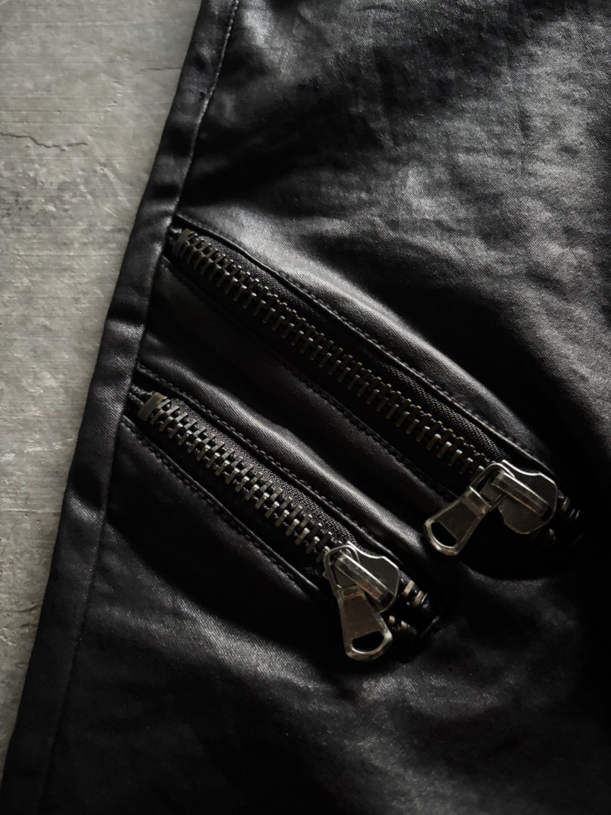 Beauty Beast × Isamu Katayama Backlash × Yasuyuki Ishii CLOUD 72 leather pant zipper sick backpocket rhinestone punk Size US 37 - 10 Thumbnail