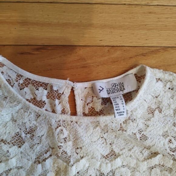 Badgley Mischka Badgley Mischka Belle lace overlay shift dress cocktail 2 Size XS / US 0-2 / IT 36-38 - 9 Thumbnail