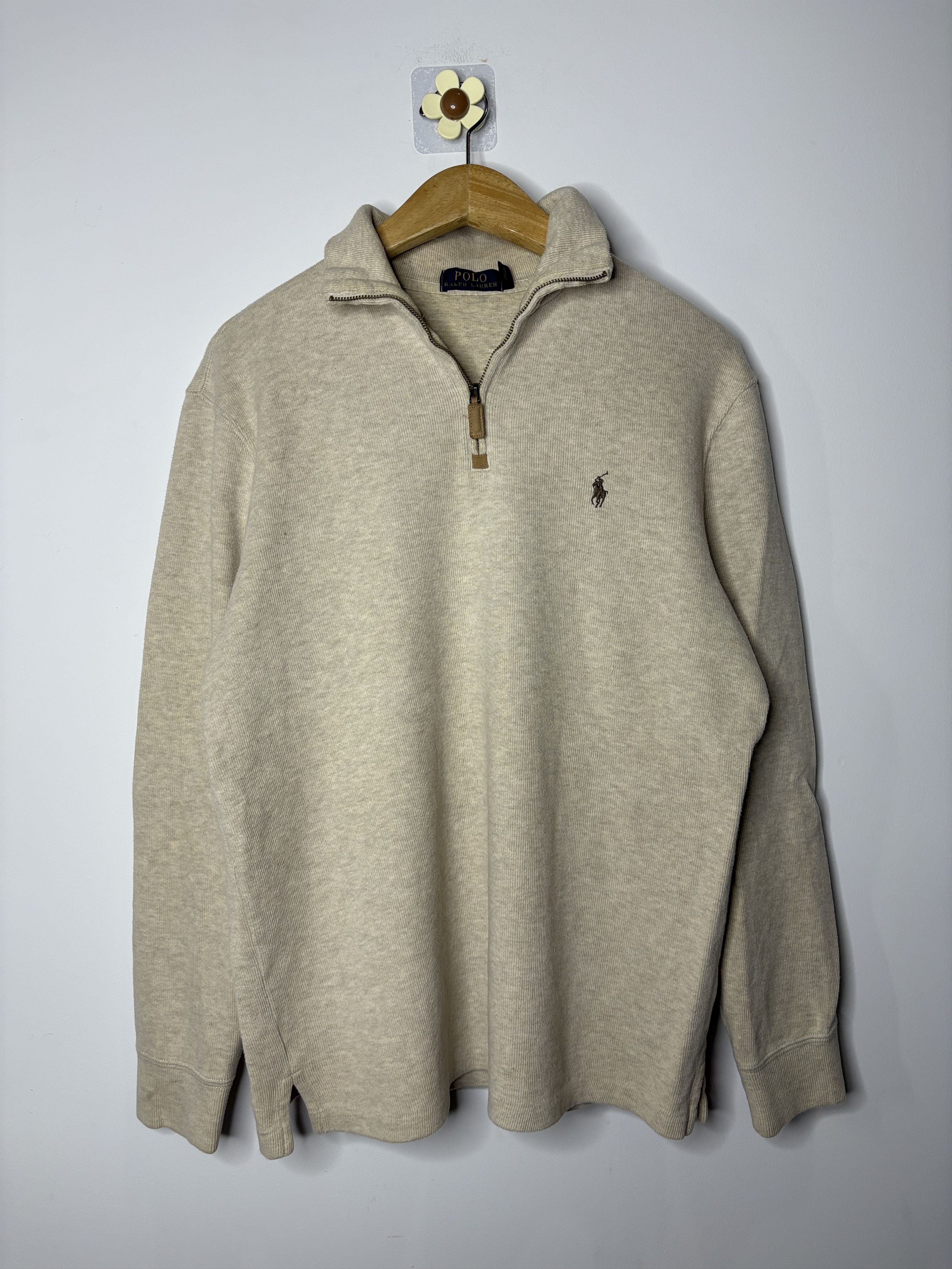 Polo Ralph Lauren VTG Polo Ralph Lauren Sweater Mens Medium Cream Half Zip Size US M / EU 48-50 / 2 - 1 Thumbnail