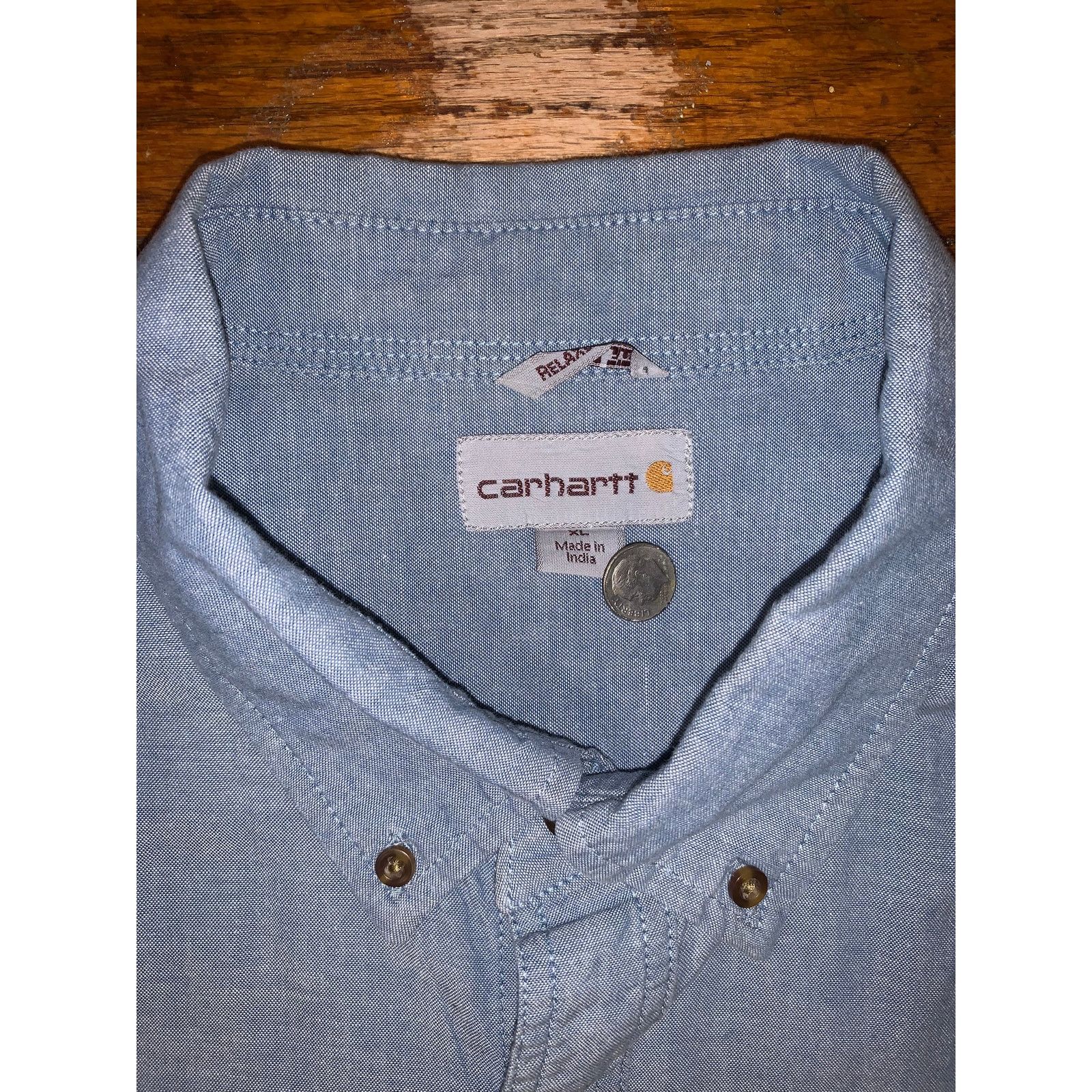 Carhartt Carhartt Light Blue Work Shirt Short Sleeve Relaxed Fit Size US XL / EU 56 / 4 - 2 Thumbnail