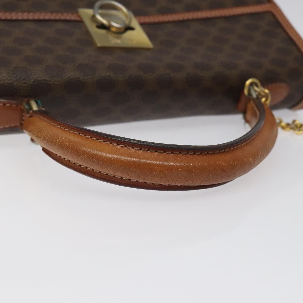 Celine CELINE Macadam Canvas Hand Bag Pvc Leather Brown Gold Size ONE SIZE - 7 Thumbnail