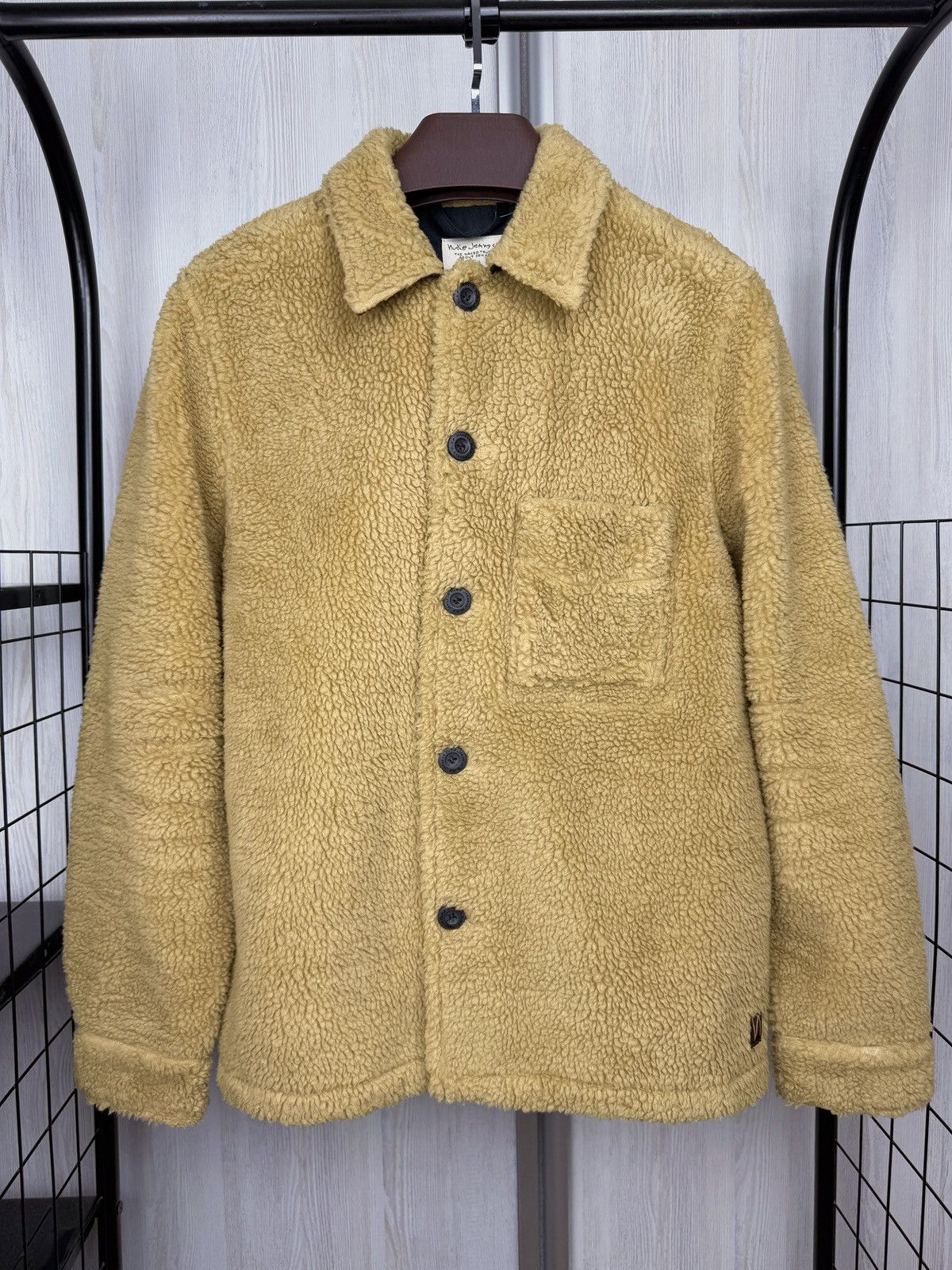Nudie Jeans Men's Nudie Jeans Sten Recycled Teddy Bear Brown Fleece Sz S Size US S / EU 44-46 / 1 - 2 Thumbnail