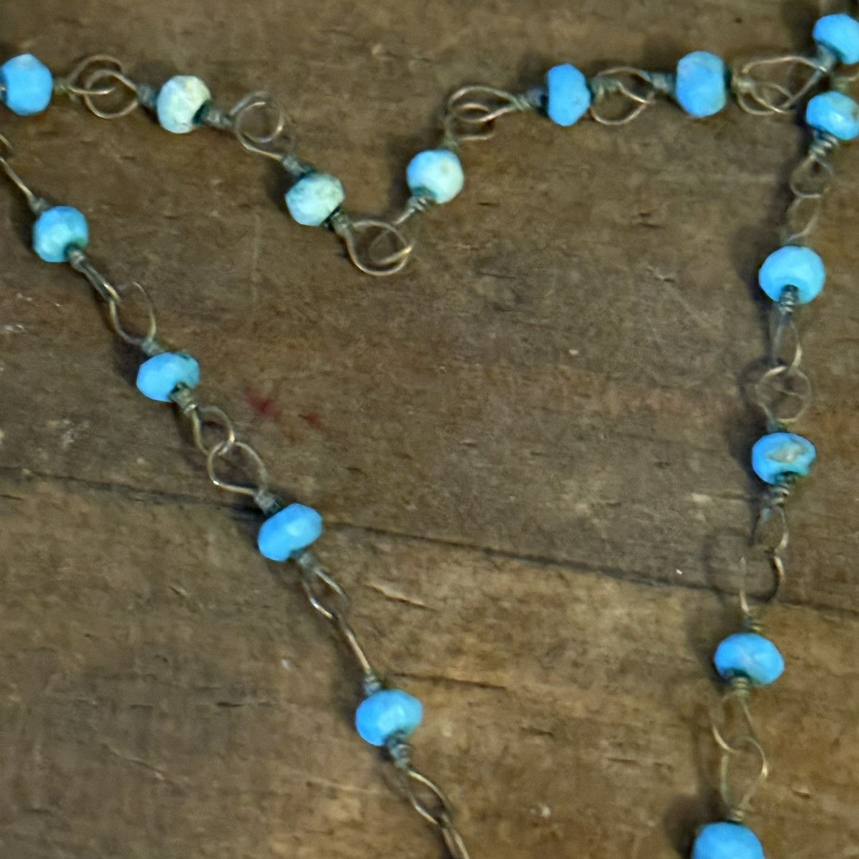 Vintage Vintage station bead necklace Lapis Lazuli tear drop pendant Size ONE SIZE - 6 Thumbnail