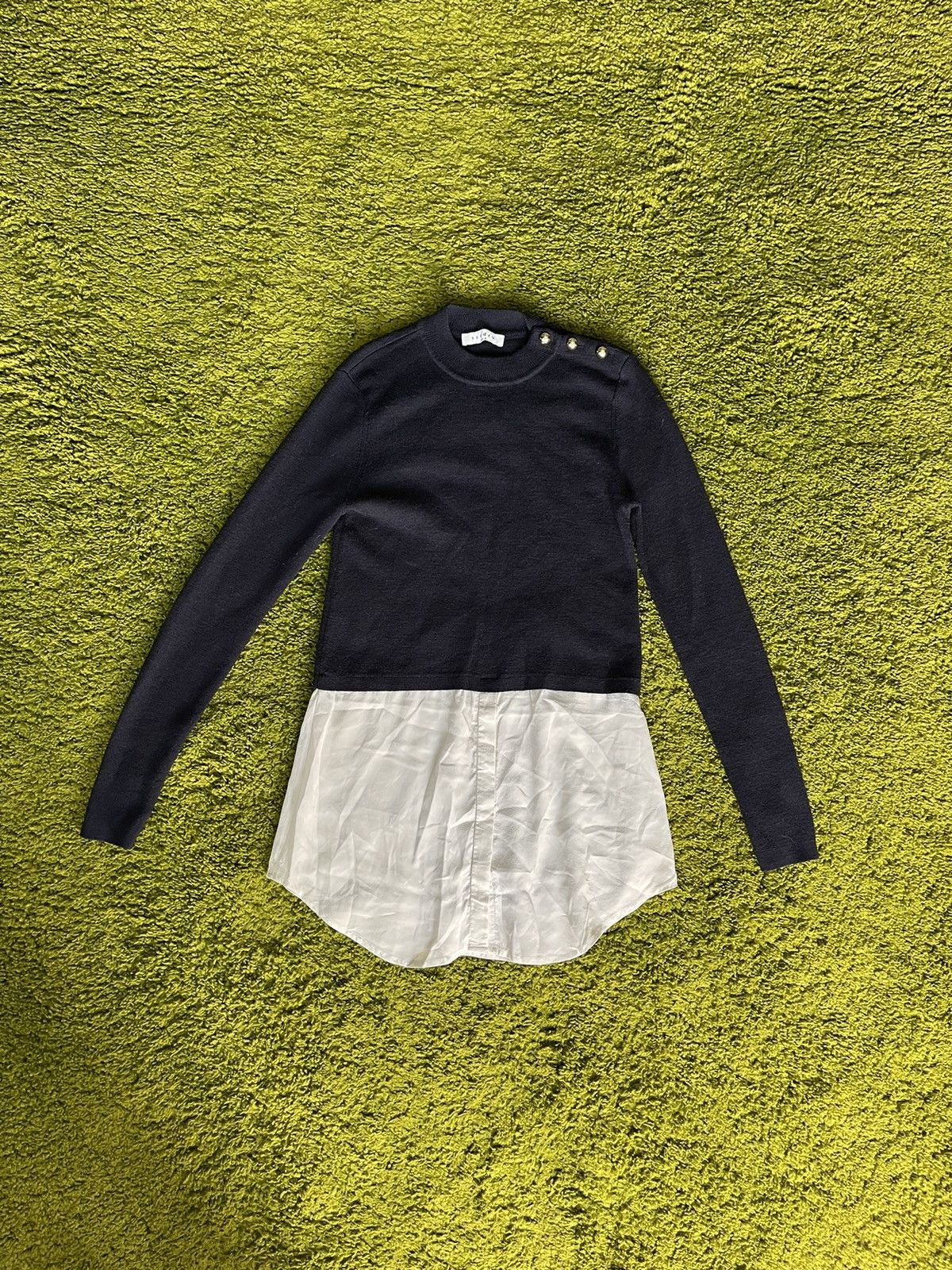 Designer × Sandro Sandro oldmoney style wool + silk sweater Size S / US 4 / IT 40 - 1 Thumbnail