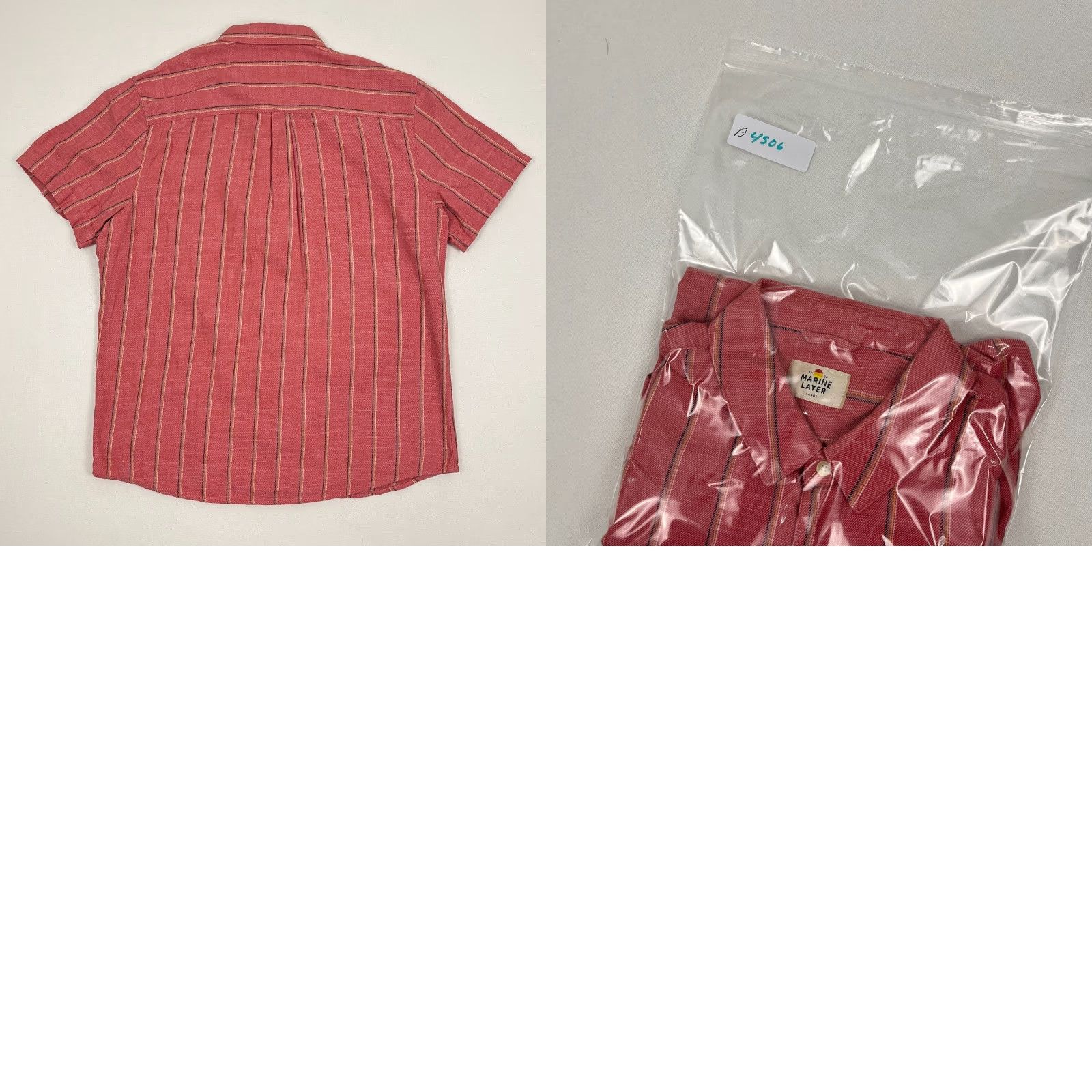 Marine Layer Marine Layer Shirt Mens L Red Pink Striped Button Up Summer Vacation Prep Size US L / EU 52-54 / 3 - 8 Thumbnail