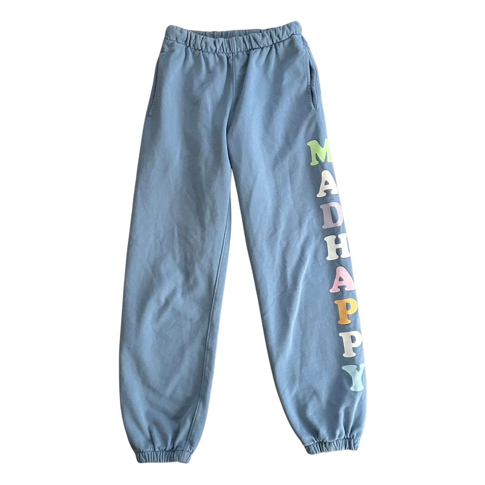 Madhappy Madhappy French Terry Sweatpants – Blue Pastel Logo XS Size 24" / US 00 / IT 34 - 1 Thumbnail