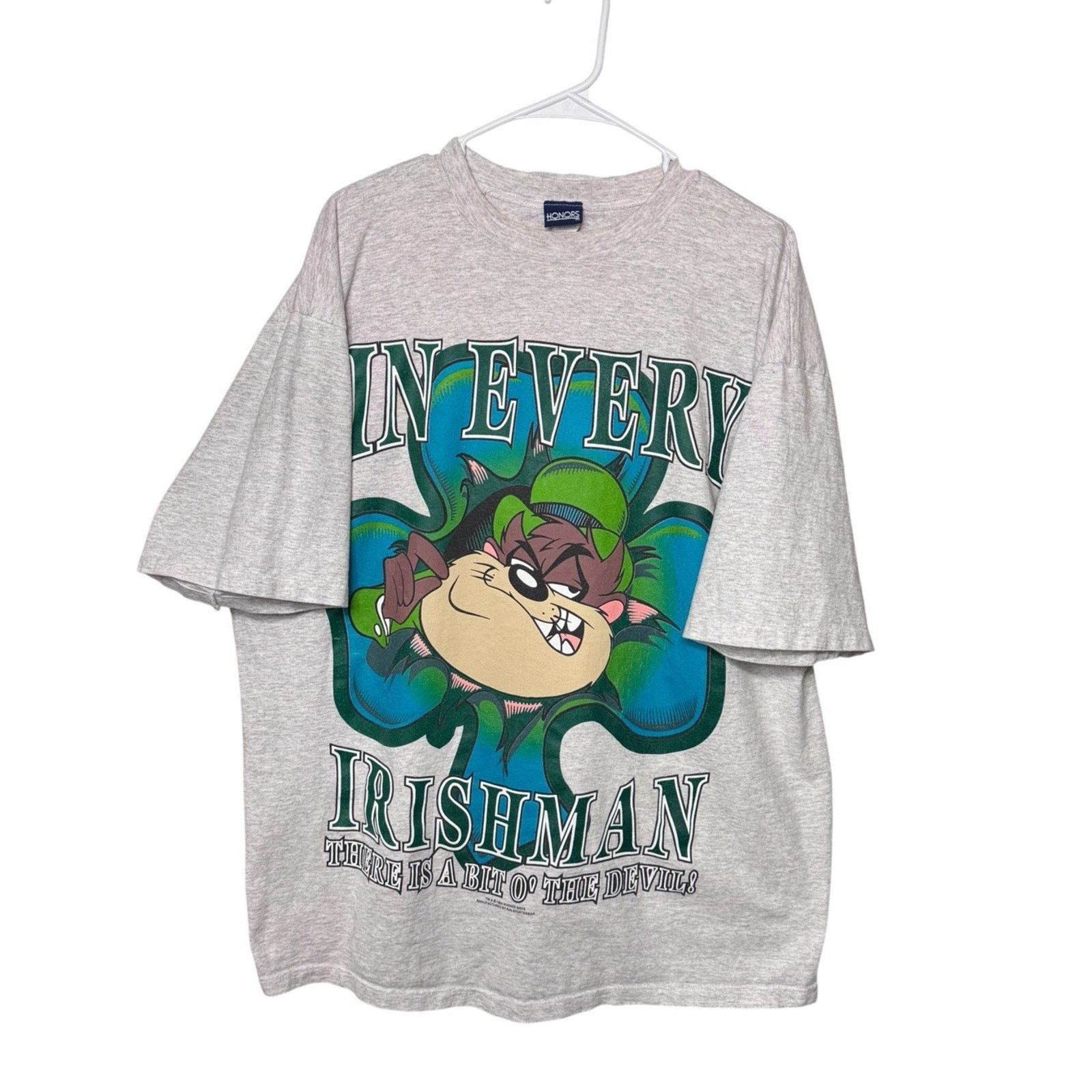 Gildan Vintage Taz Shirt Mens XL Irish Cartoon 90s ( HAS FLAW ) Size US XL / EU 56 / 4 - 1 Thumbnail