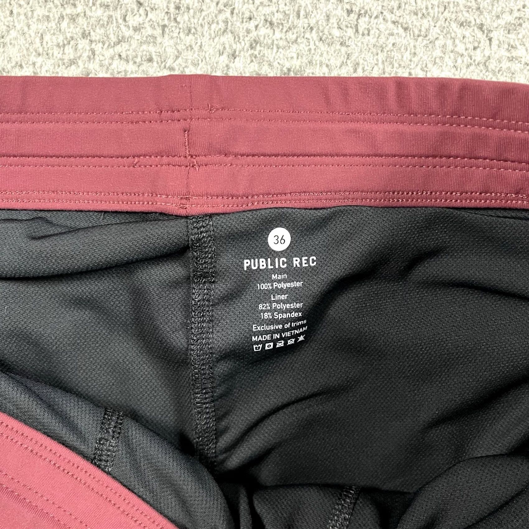 Vintage Public Rec Shorts Mens 36 Red Performance Lined Flex Athletic Gym Running Size US 36 / EU 52 - 3 Thumbnail