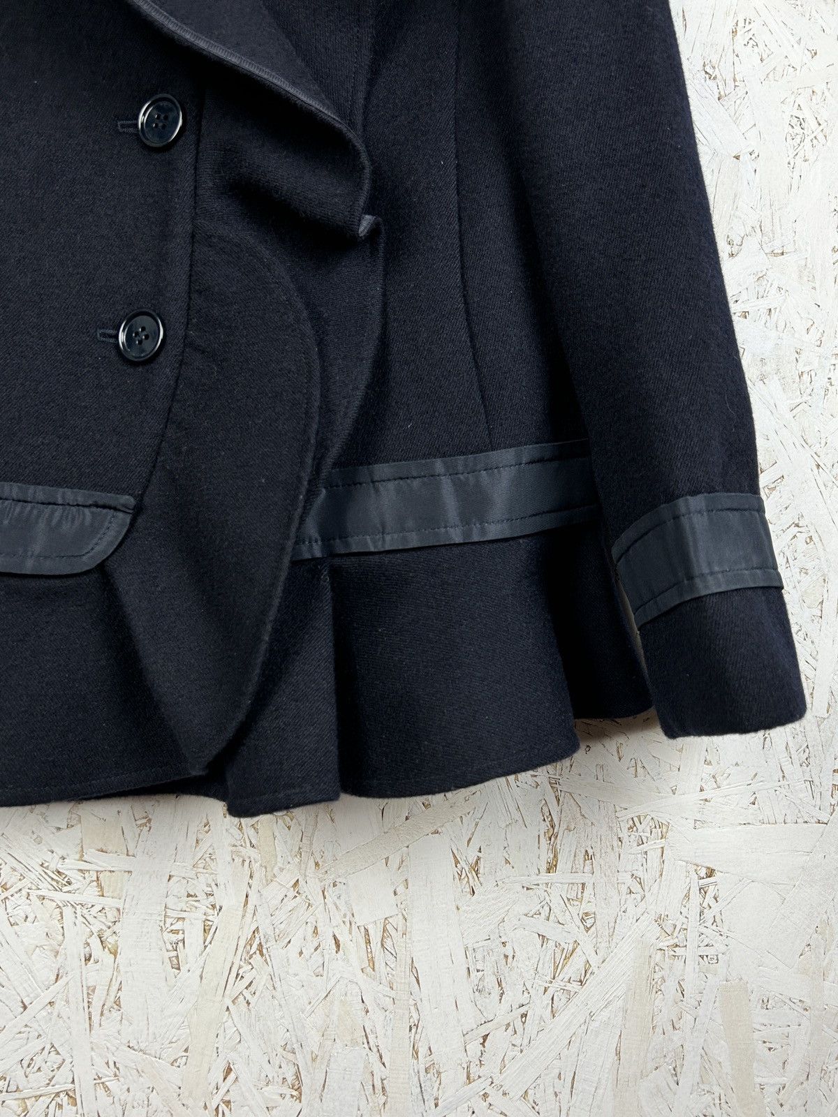 Prada 00s Vintage Prada Black Lana Wool Pea Coat 2008 Size 44 Size M / US 6-8 / IT 42-44 - 4 Thumbnail