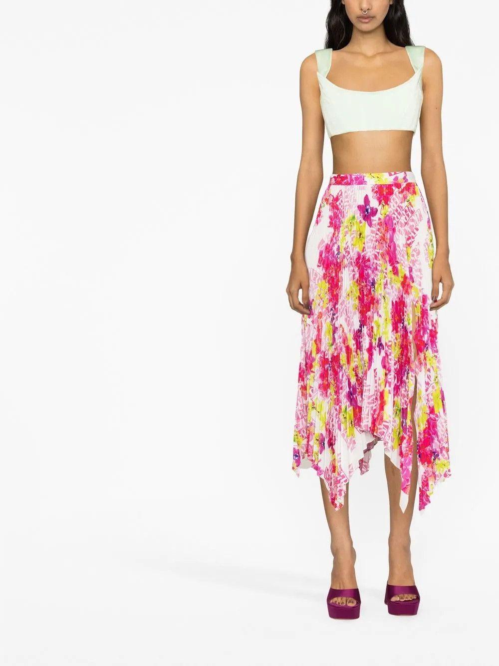 Versace o1y0226 Midi Skirt in Multicolor Size 26" / US 2 / IT 38 - 2 Thumbnail