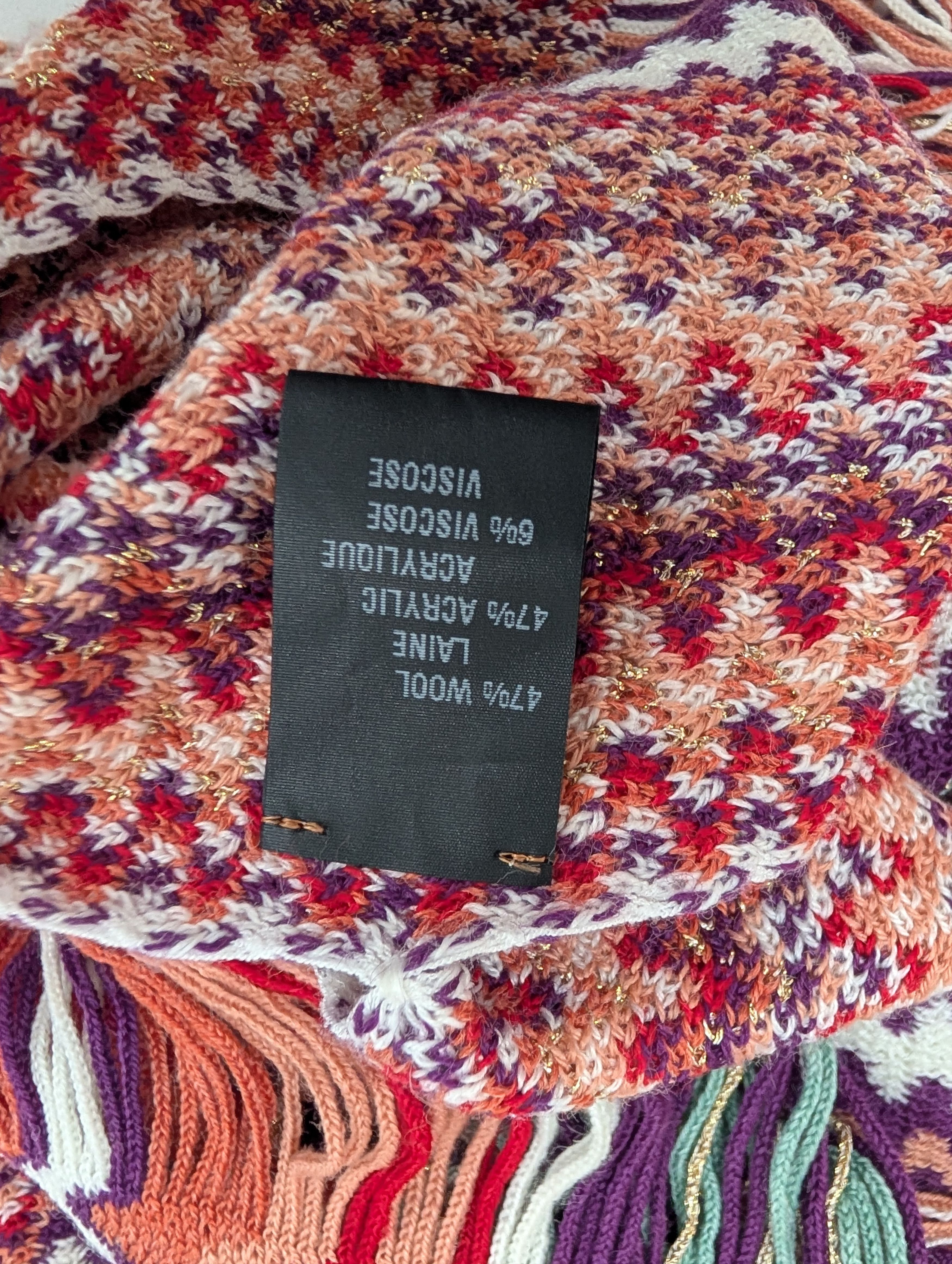 Missoni Multicolor Cape with Tassel Ends Size ONE SIZE - 6 Thumbnail