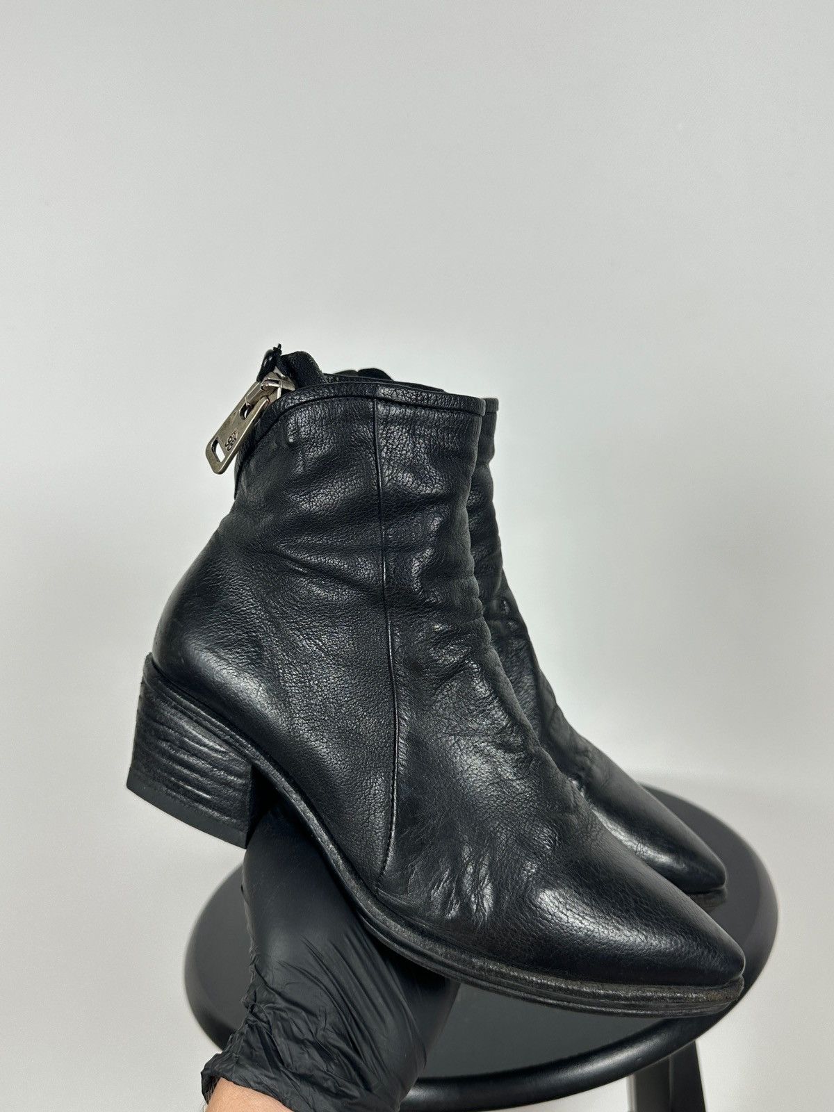A.S.98 A.S.98 Black Leather Zipper Ankle Boots Size US 7 / IT 37 - 5 Thumbnail