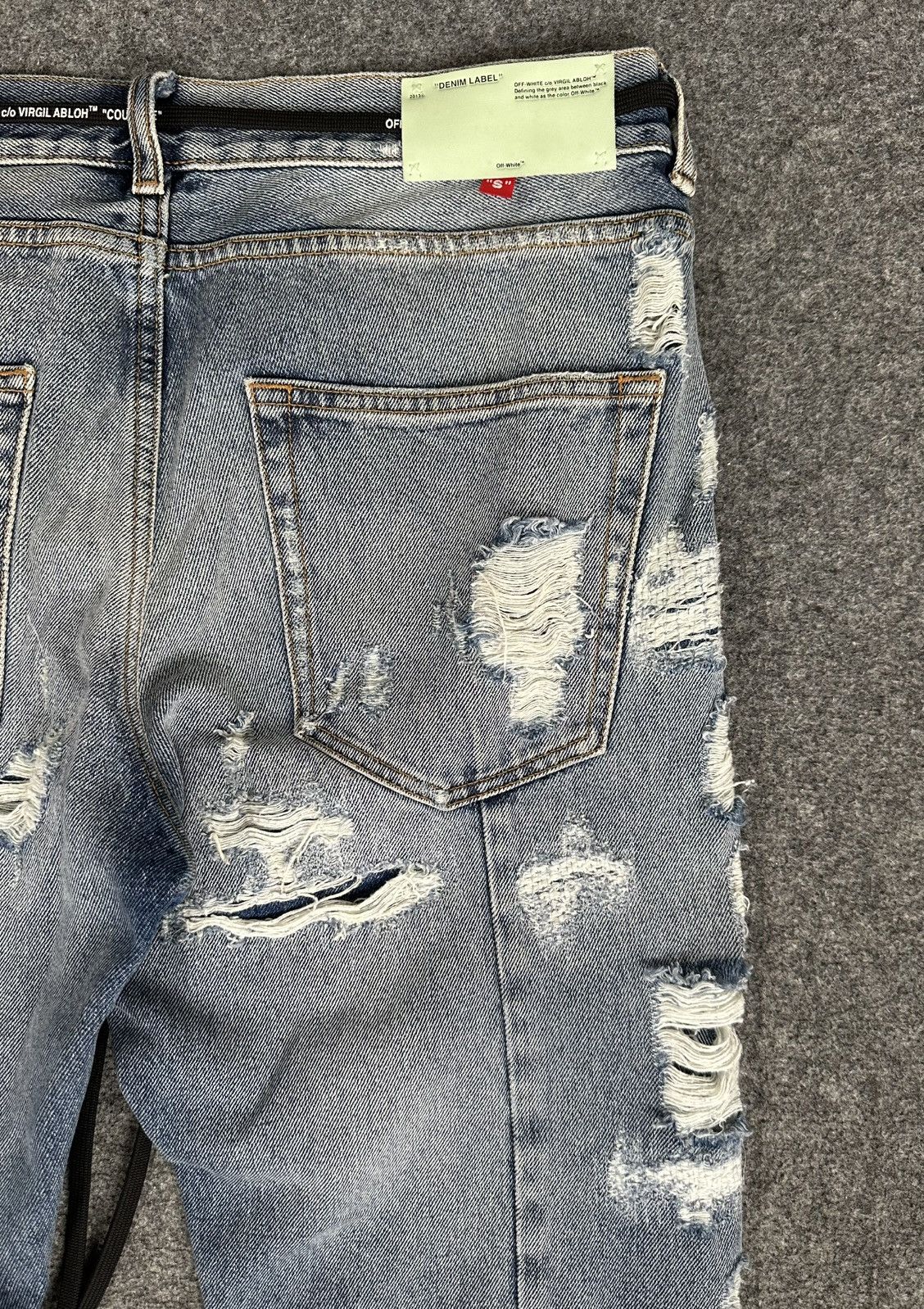 Off-White Off-White - Virgil Abloh AW18 Coulisse Slim Distressed Jeans Size US 32 / EU 48 - 12 Thumbnail