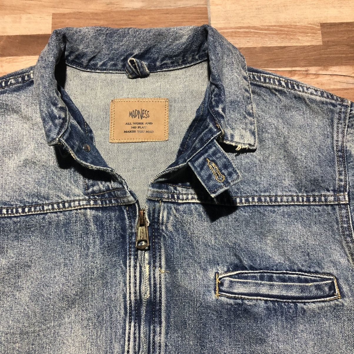 MADNESS Denim Jacket Zipper Shawn Yue WASHEAD DESTROYED SS23