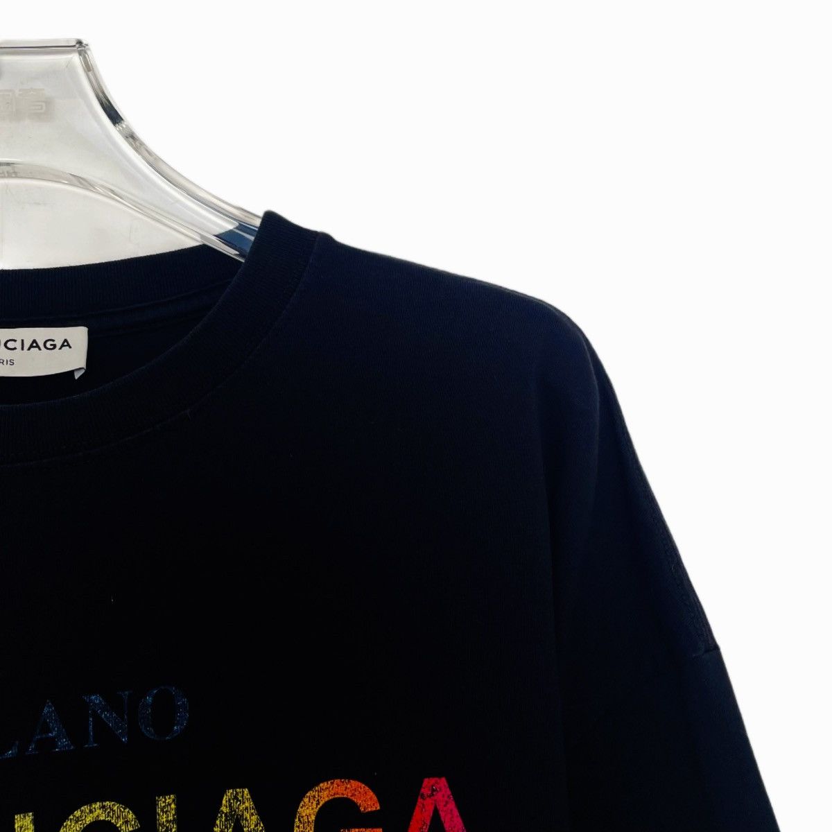 Balenciaga Balenciaga Rainbow Gradient Logo Crew Neck T-shirt K26WX Size US XS / EU 42 / 0 - 4 Thumbnail