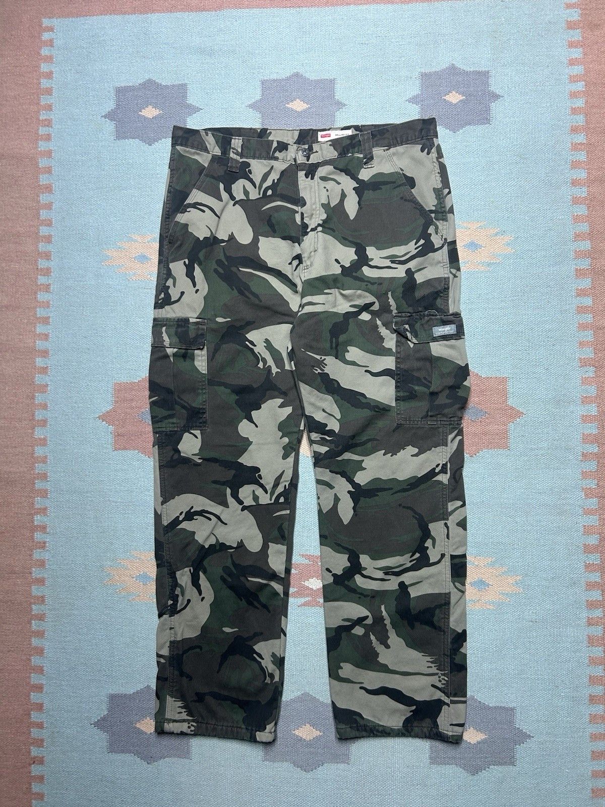 Vintage Vtg wrangler fleece lined camo cargo pants woodland 38x31 Size US 38 / EU 54 - 1 Thumbnail