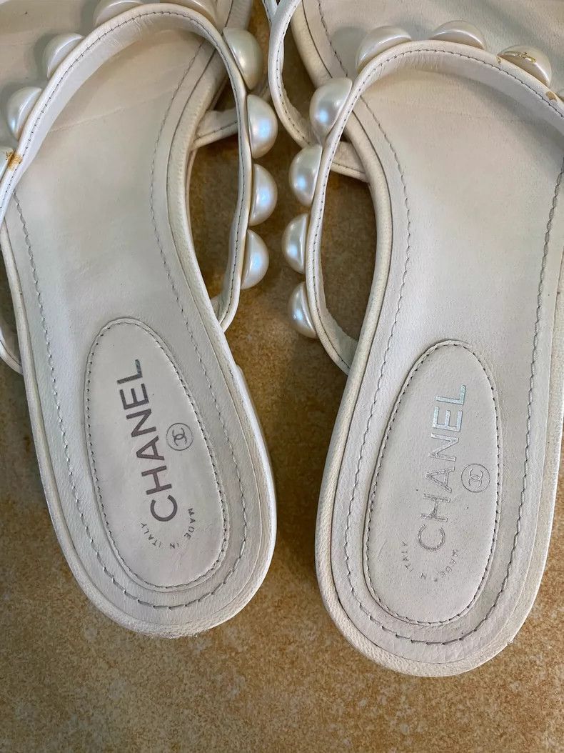 Chanel Chanel Double C Logo Pearl Sandals -2505 Size US 10 / EU 43 - 5 Thumbnail
