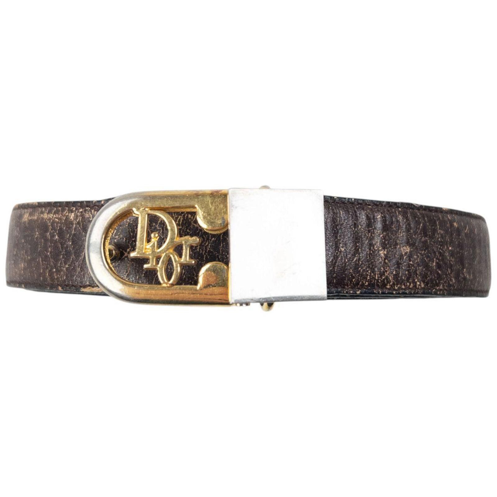 Dior Vintage 80s Dior Leather Belt Size W23 Size ONE SIZE - 1 Thumbnail