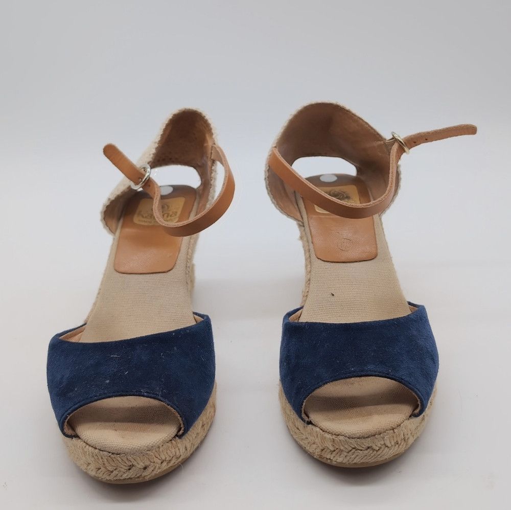 Designer Kanna Spain Espadrilles Sz 7.5 Elegant Blue Wedge Sandals Size US 7.5 / IT 37.5 - 2 Thumbnail