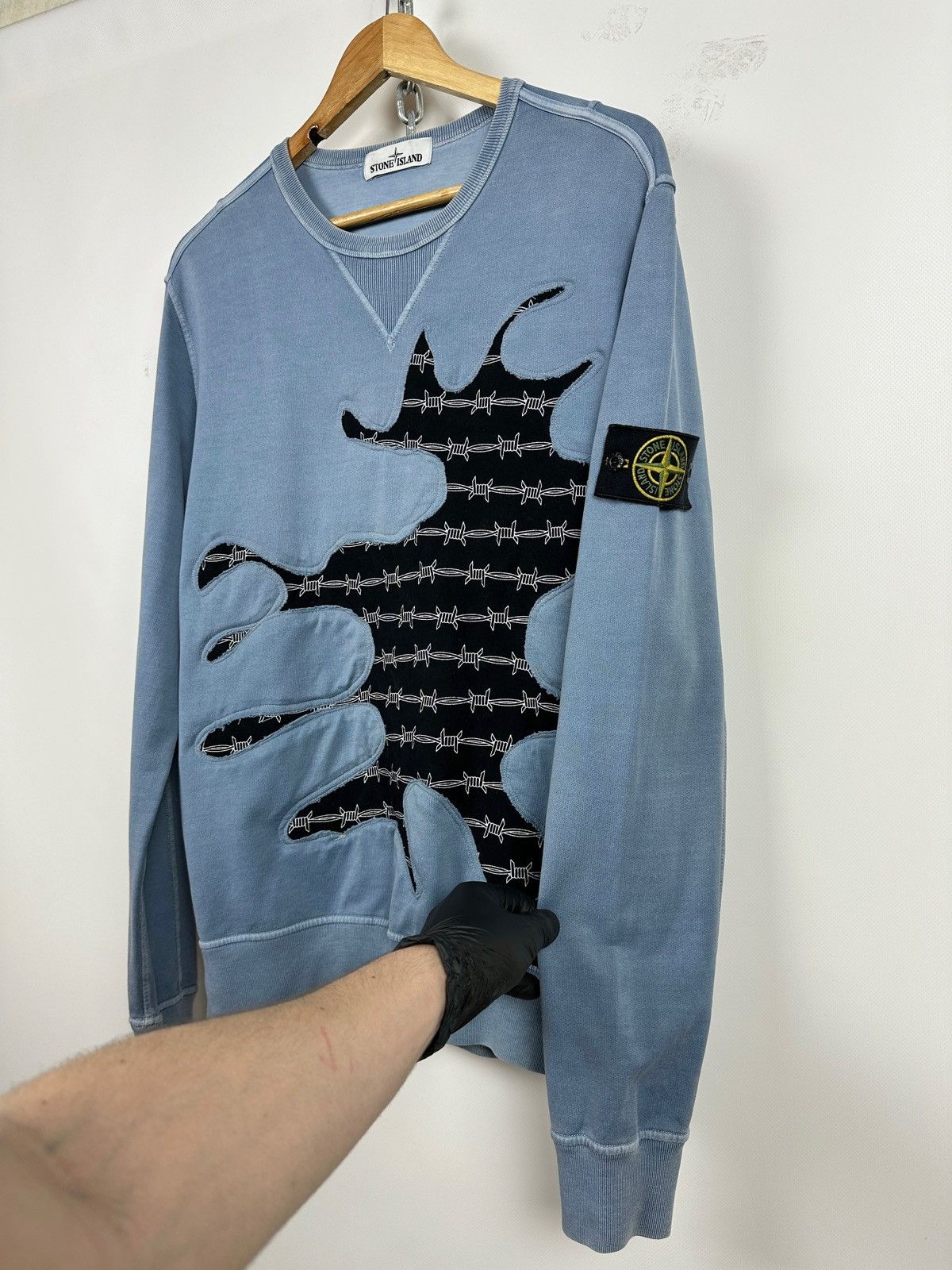 Stone Island Stone Island Custom Garment Dyed Blue Sweatshirt Size US L / EU 52-54 / 3 - 6 Thumbnail