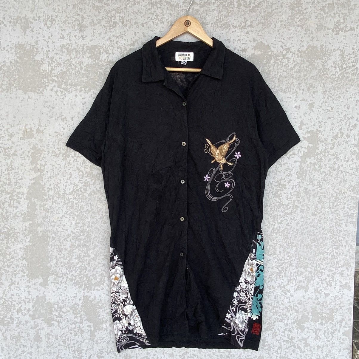 Other Vintage Flower Japan Button Shorts Sleeved Tshirt Black Sz L Size L / US 10 / IT 46 - 1 Thumbnail