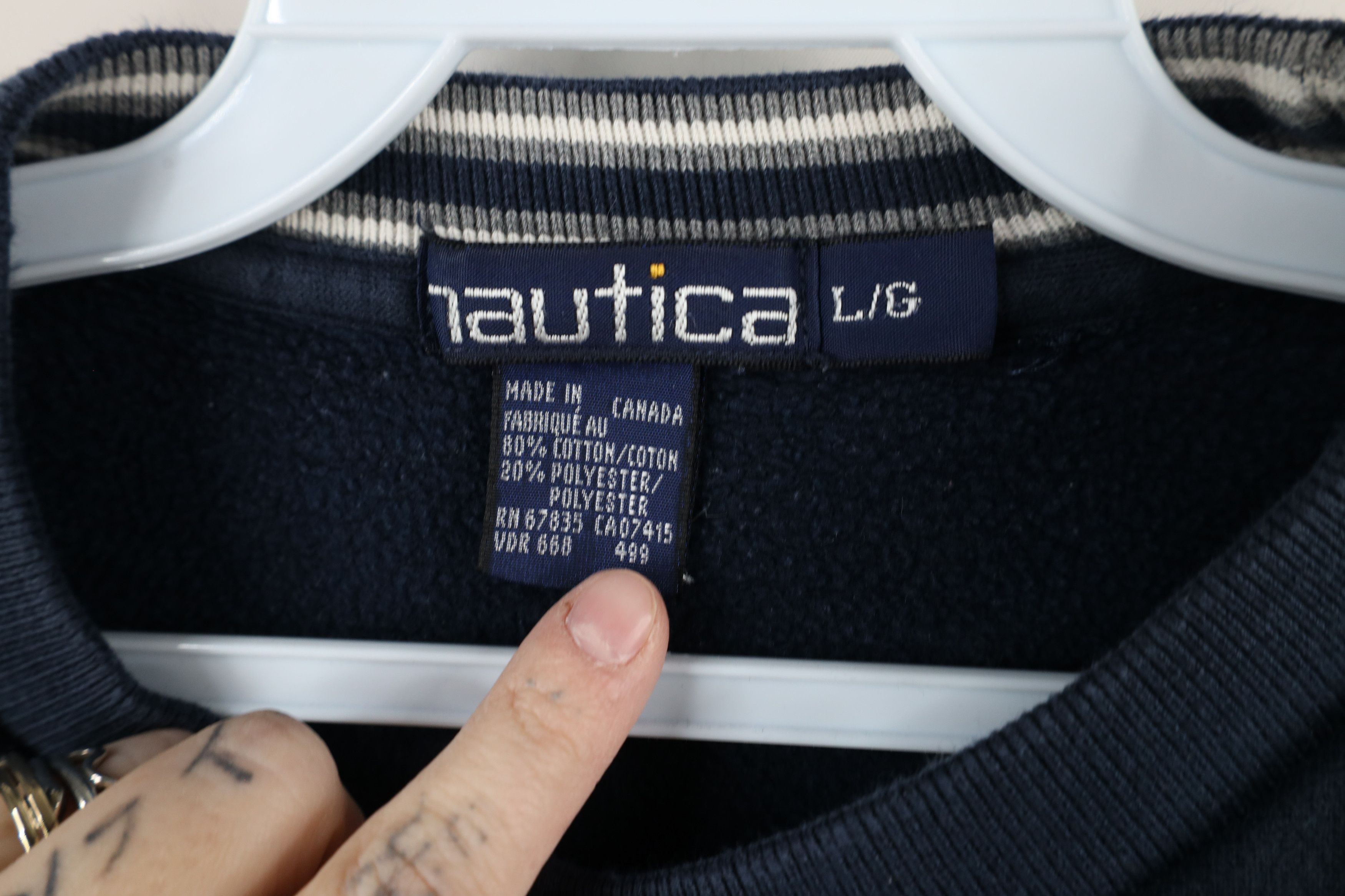 Nautica × Vintage Vintage 90s Nautica Sailboat Crewneck Sweatshirt Navy Blue Size US L / EU 52-54 / 3 - 8 Thumbnail