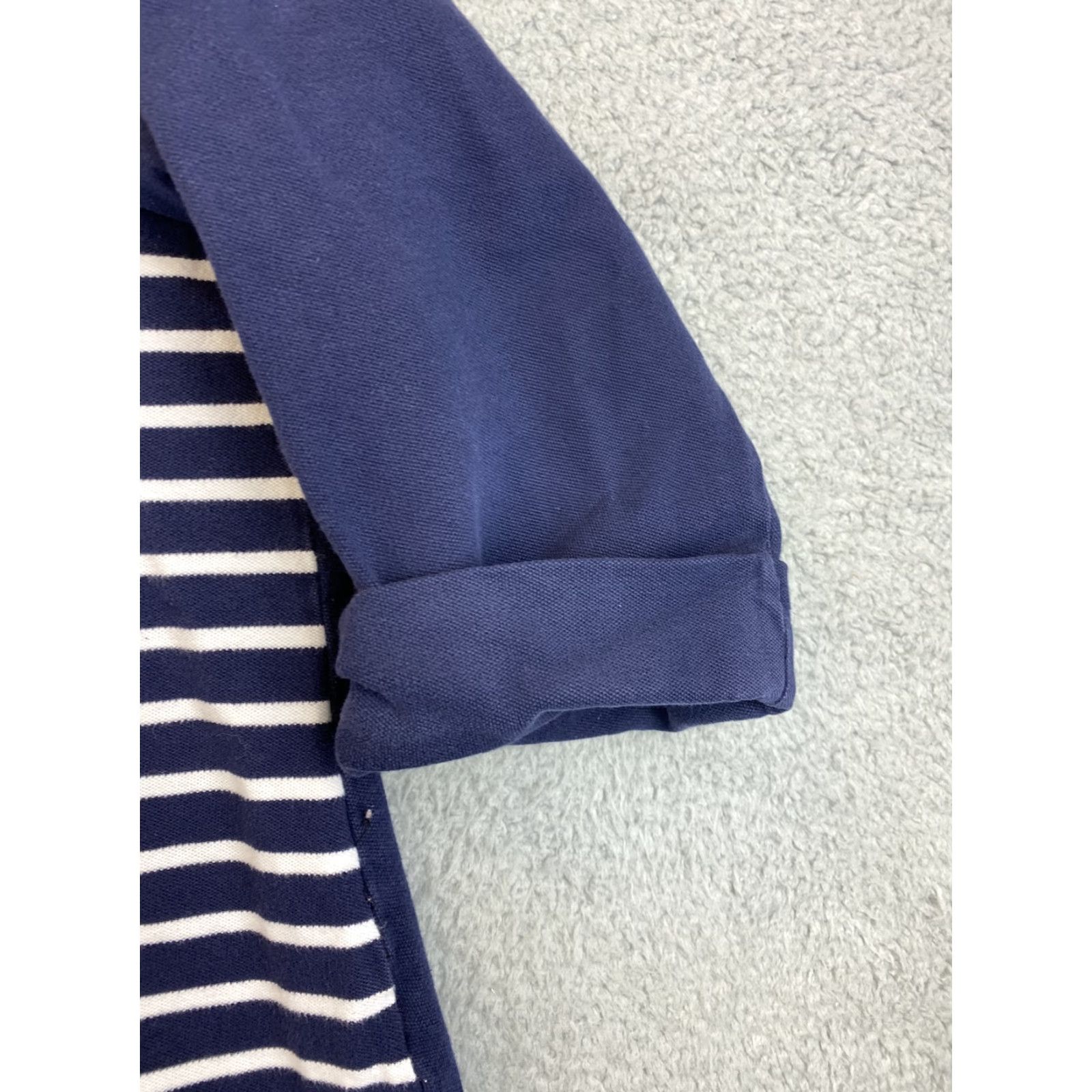 Croft & Barrow Womens Croft & Barrow Navy Blue Striped 3X 3XL Cotton Sweater 78-29 Size XXL / US 16-18 / IT 52-54 - 4 Thumbnail