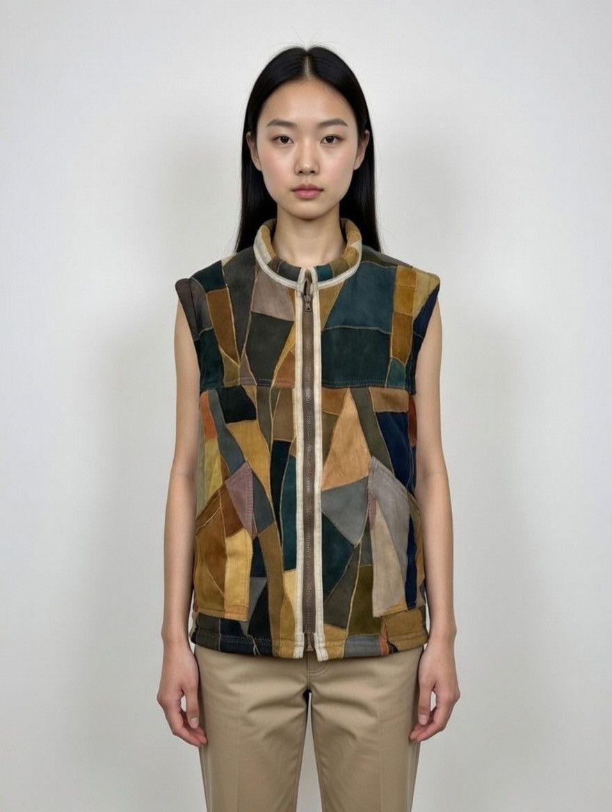 Other Rare Theo Muratidis Original Shearling Patchwork Vest Vintag Size US L / EU 52-54 / 3 - 2 Thumbnail