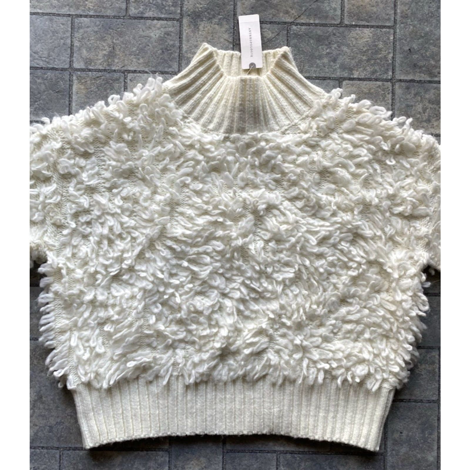 Anthropologie NWT New Anthropologie Maeve XXS White Ivory Pullover Sweater Fringe Top Women Size XXS / US 00 / IT 34 - 2 Thumbnail