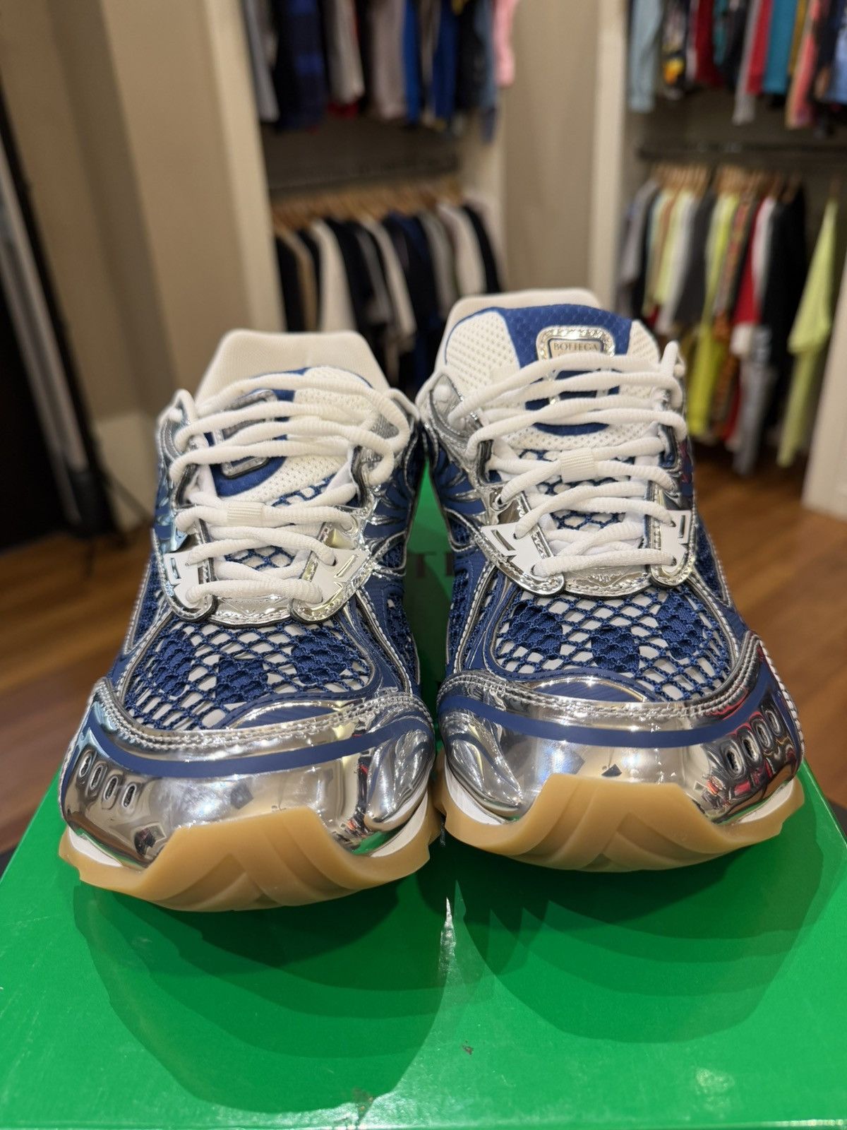 Bottega Veneta Bottega Veneta Orbit Sneaker - Navy Silver Size US 7 / EU 40 - 5 Thumbnail