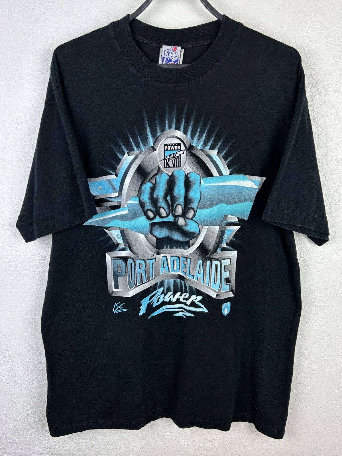 Vintage 90s Vintage AFL Port Adelaide ISC Licensed Graphic T-Shirt Size US M / EU 48-50 / 2 - 1 Thumbnail