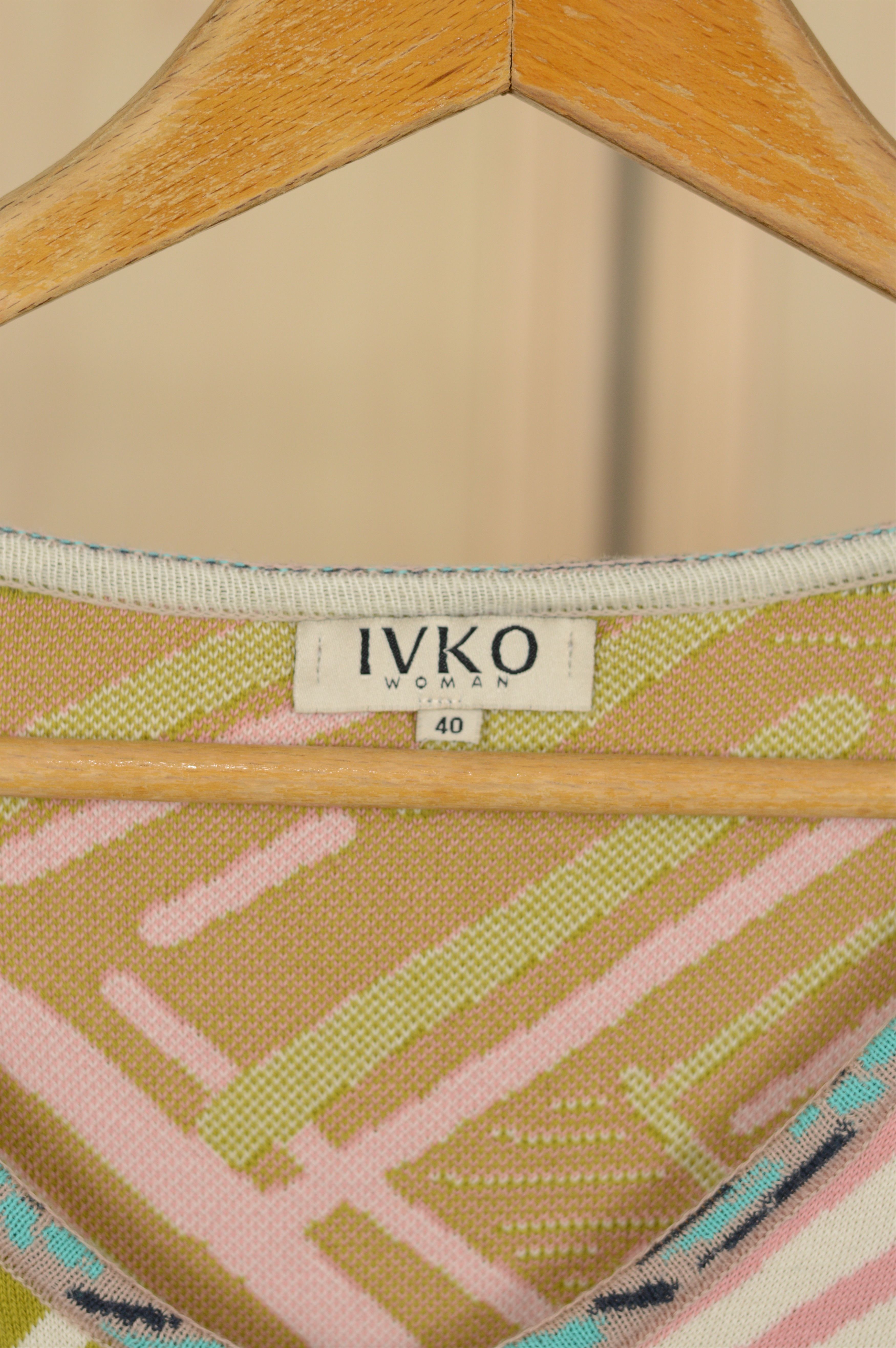 Designer IVKO Dress with stripe details Floral intarsia pattern Size S / US 4 / IT 40 - 3 Thumbnail