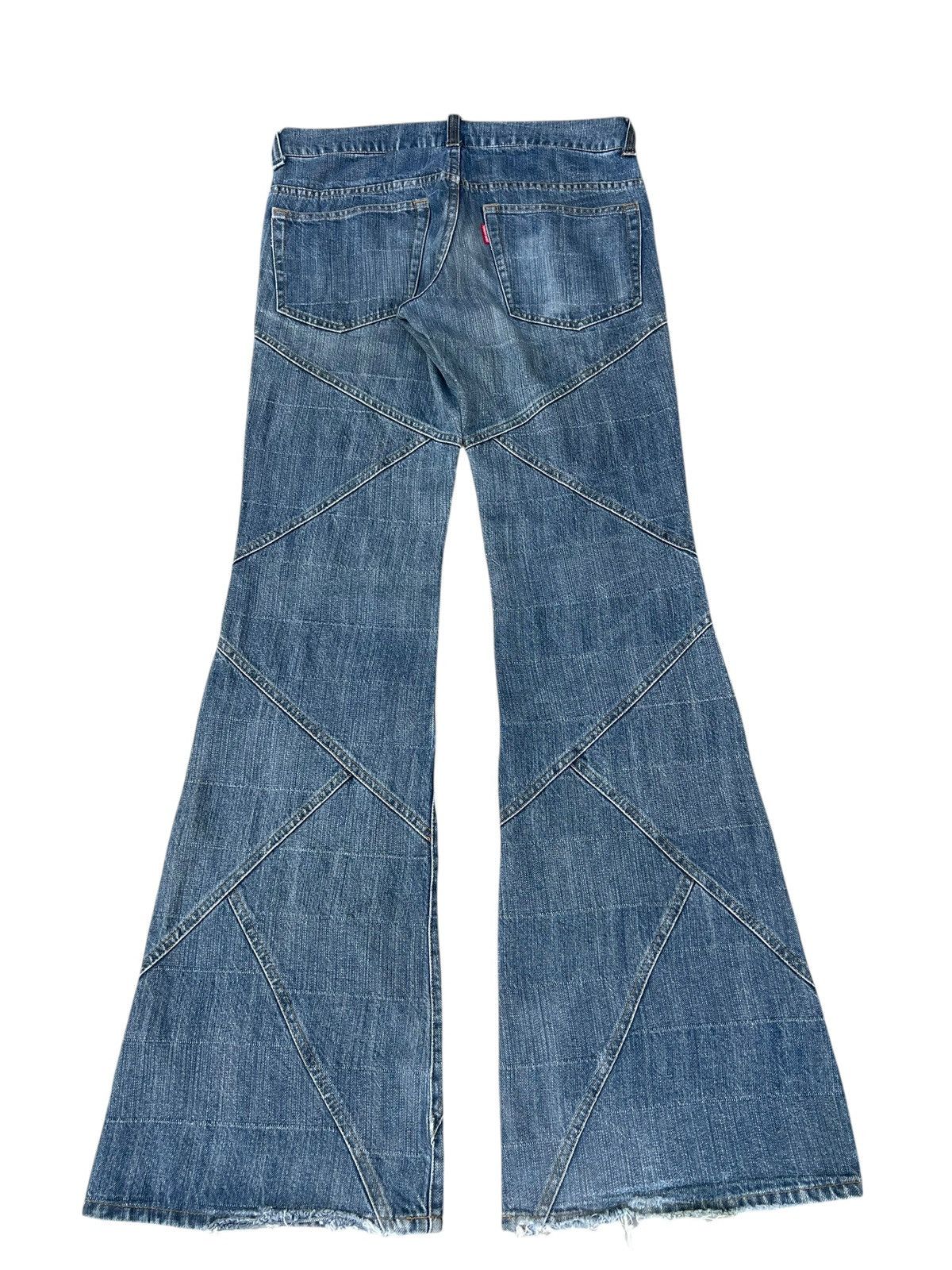 Tornado Mart Archive Tornado Mart Patchwork Denim Super Flare Jeans Size US 31 - 14 Thumbnail