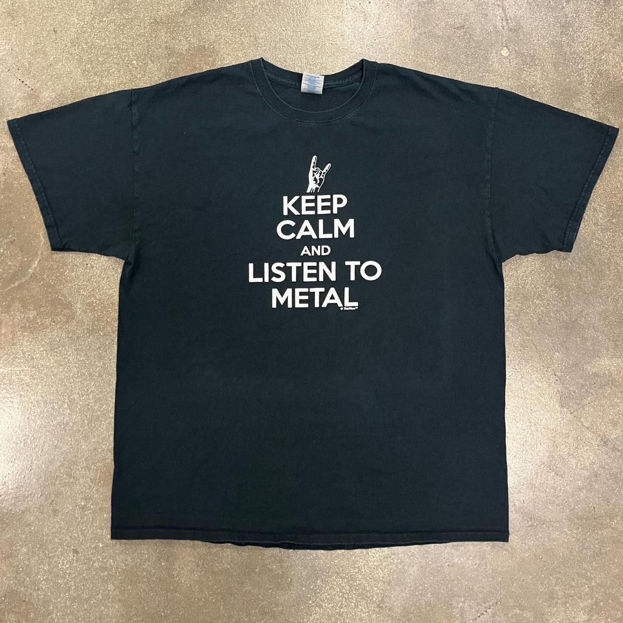 Other Keep Calm & Listen To Metal Graphic Quote T shirt Size US XL / EU 56 / 4 - 1 Thumbnail
