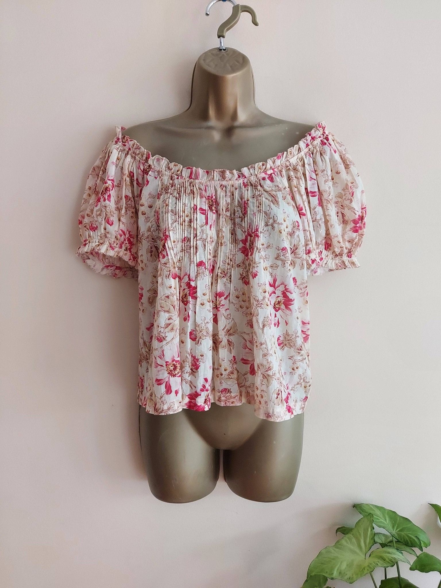 DOEN DOEN Frederica Floral Pleated Organic Cotton Top M Size M / US 6-8 / IT 42-44 - 3 Thumbnail