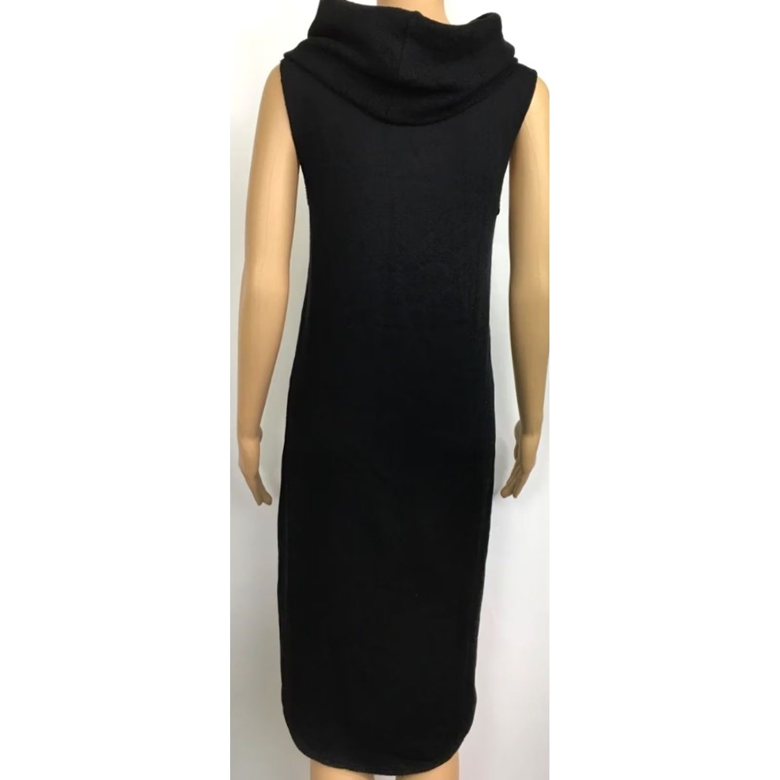 Vintage Chelsea Sky Shift Dress Womens S Black Fleece Lined Knee Length Cowl Neck New Size S / US 4 / IT 40 - 3 Thumbnail
