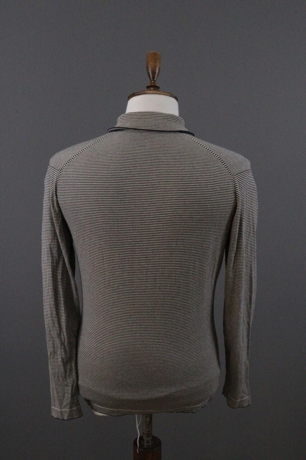 John Smedley John Smedley Gray Striped Knit Polo Shirt Size 41 Size US M / EU 48-50 / 2 - 6 Thumbnail