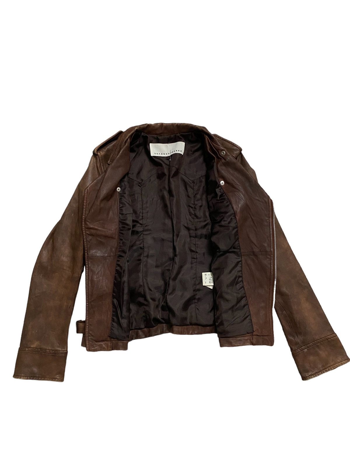 Issey Miyake × Vintage Vintage Issey Miyake Sunaokuwahara Leather Jacket Size M / US 6-8 / IT 42-44 - 4 Thumbnail