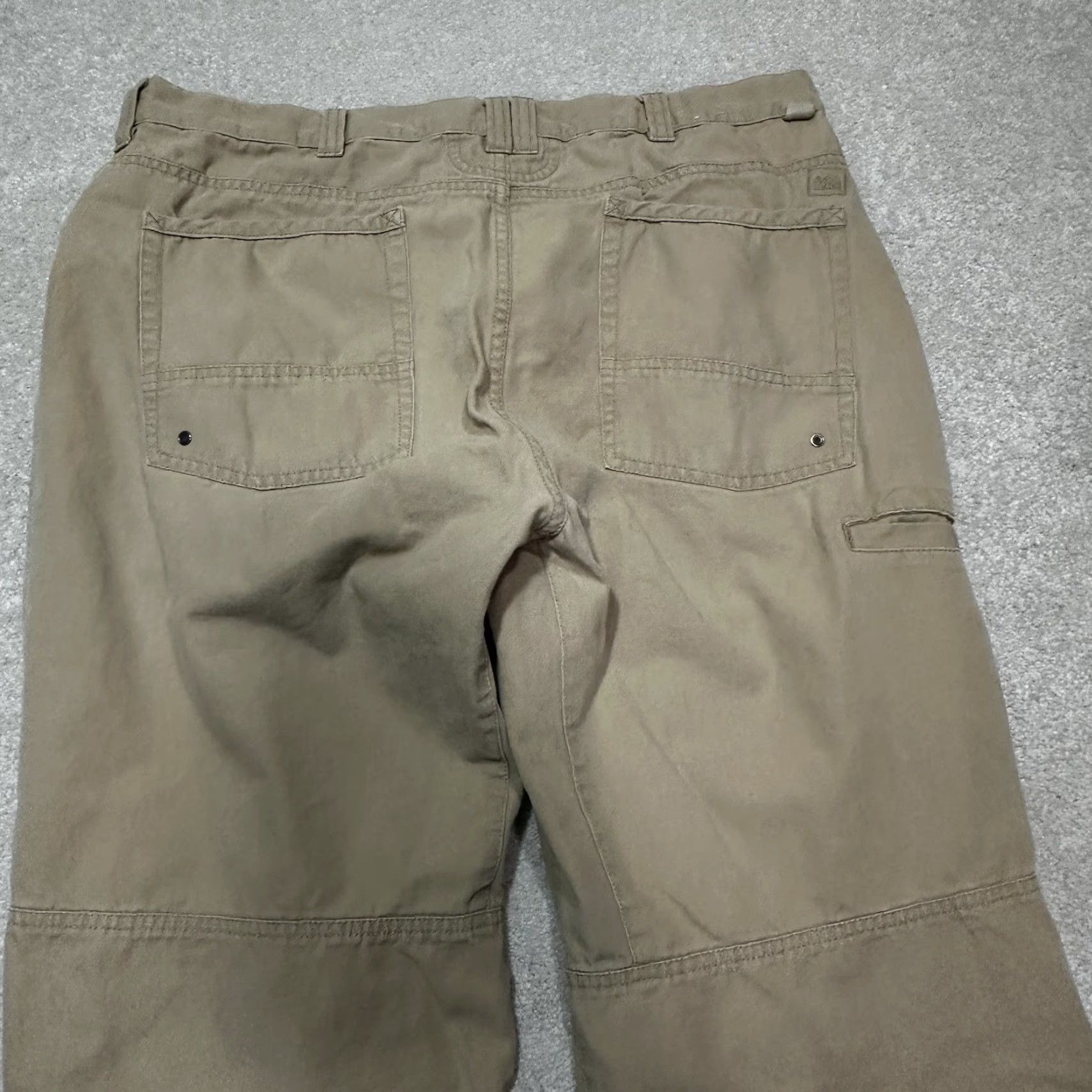 Vintage REI Co-op Trailsmith Double Knee Khaki Pants Mens 36x30 Regular Outdoors Hiking Canvas Cotton Blend Beige Straight Front Regular Pants Size US 36 / EU 52 - 3 Thumbnail
